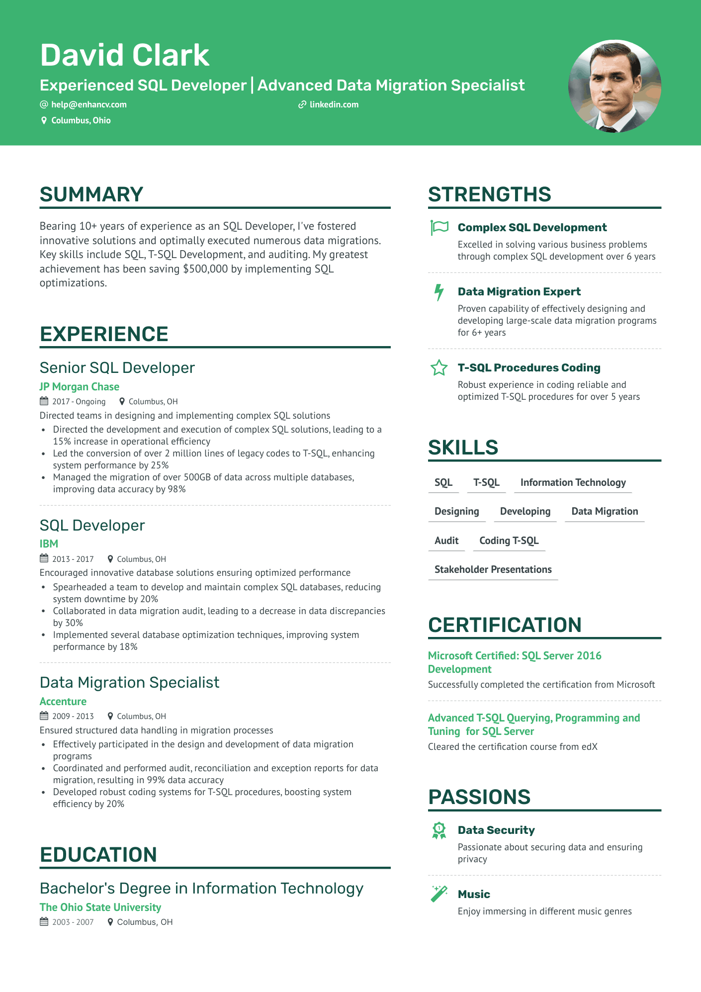 11 SQL Developer Resume Examples & Guide for 2024