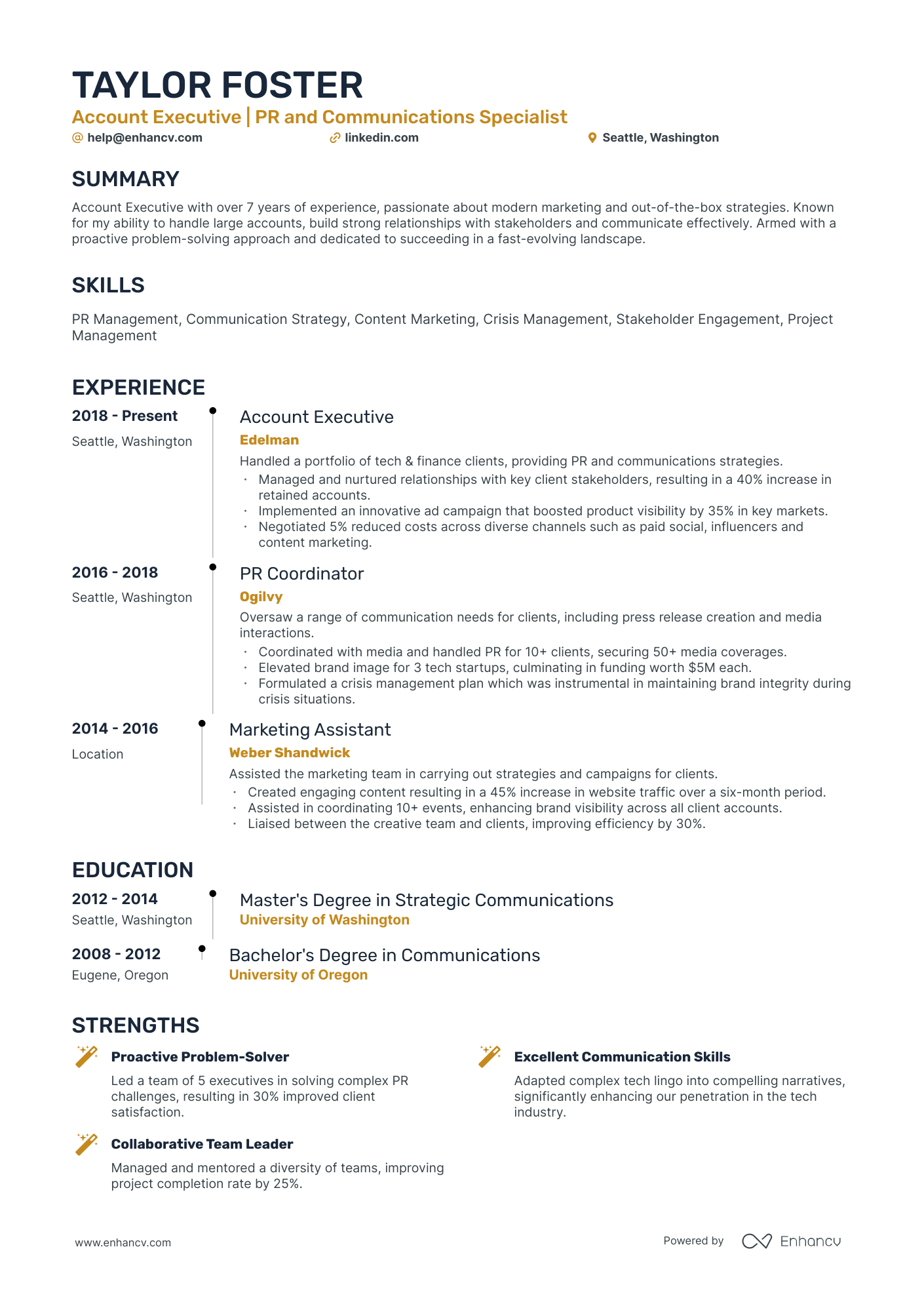 10 Senior Account Executive Resume Examples & Guide for 2026