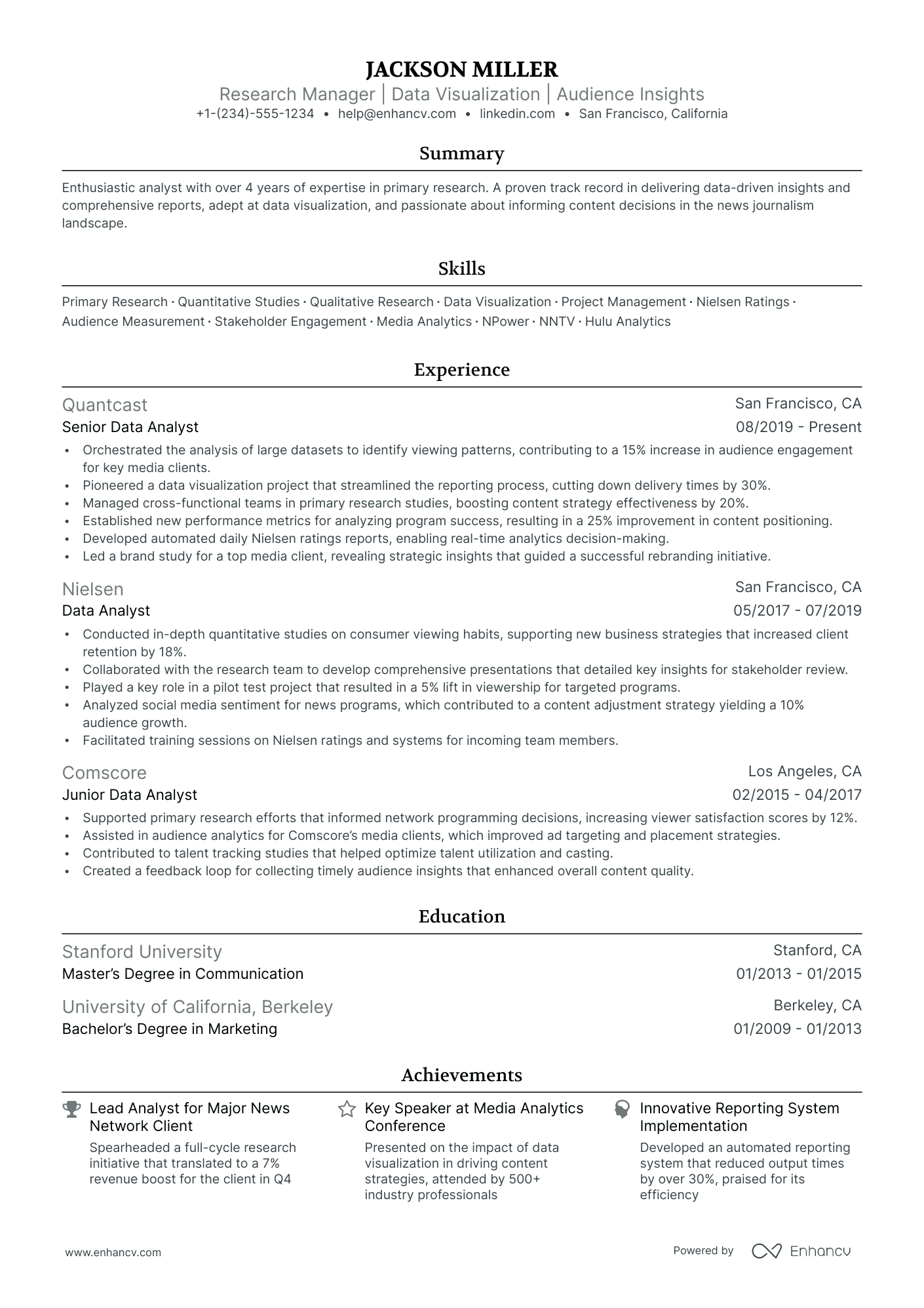 5 Research Manager Resume Examples & Guide for 2024