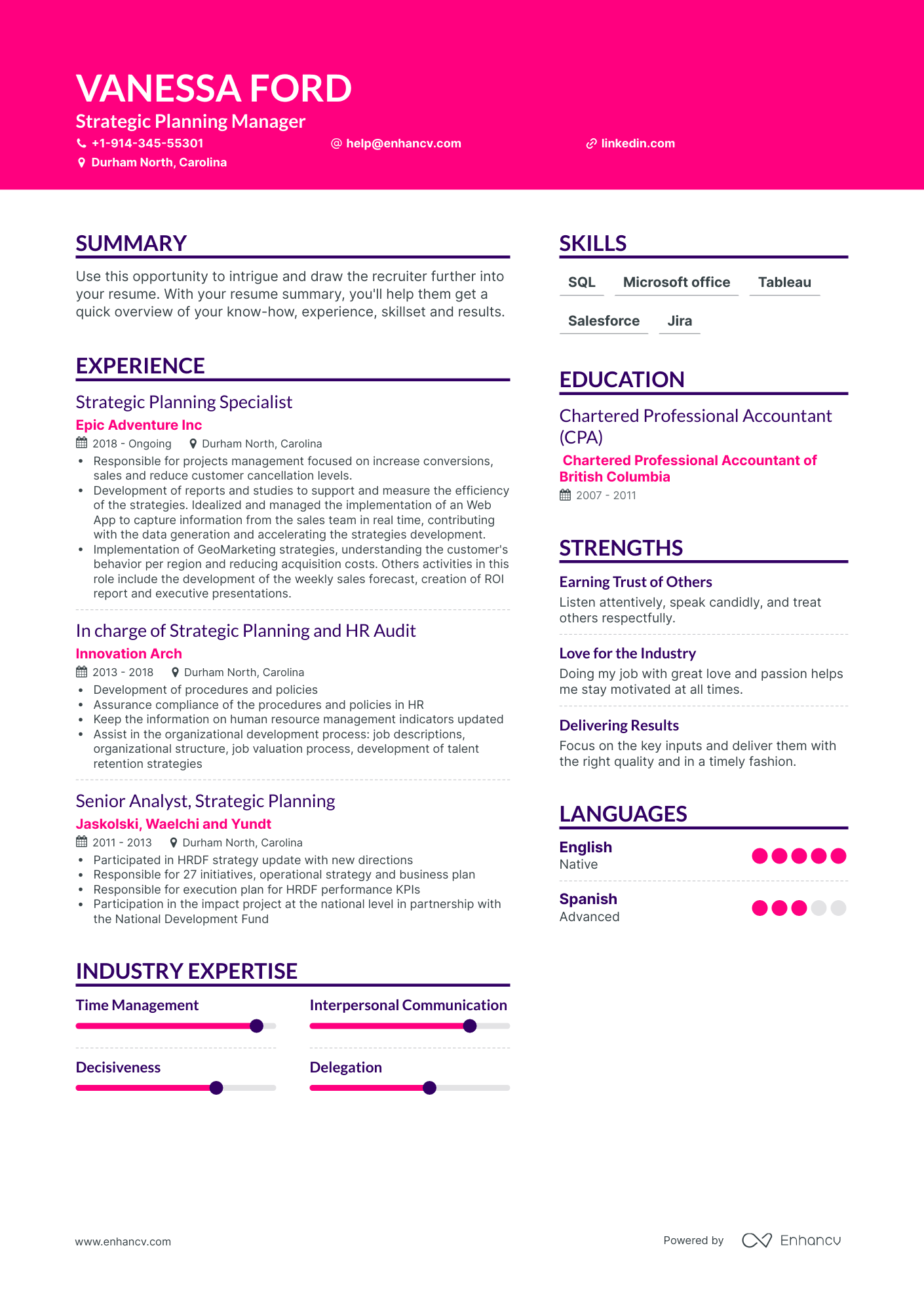 Strategic Planning Manager Resume Examples & Guide for 2023 (Layout ...