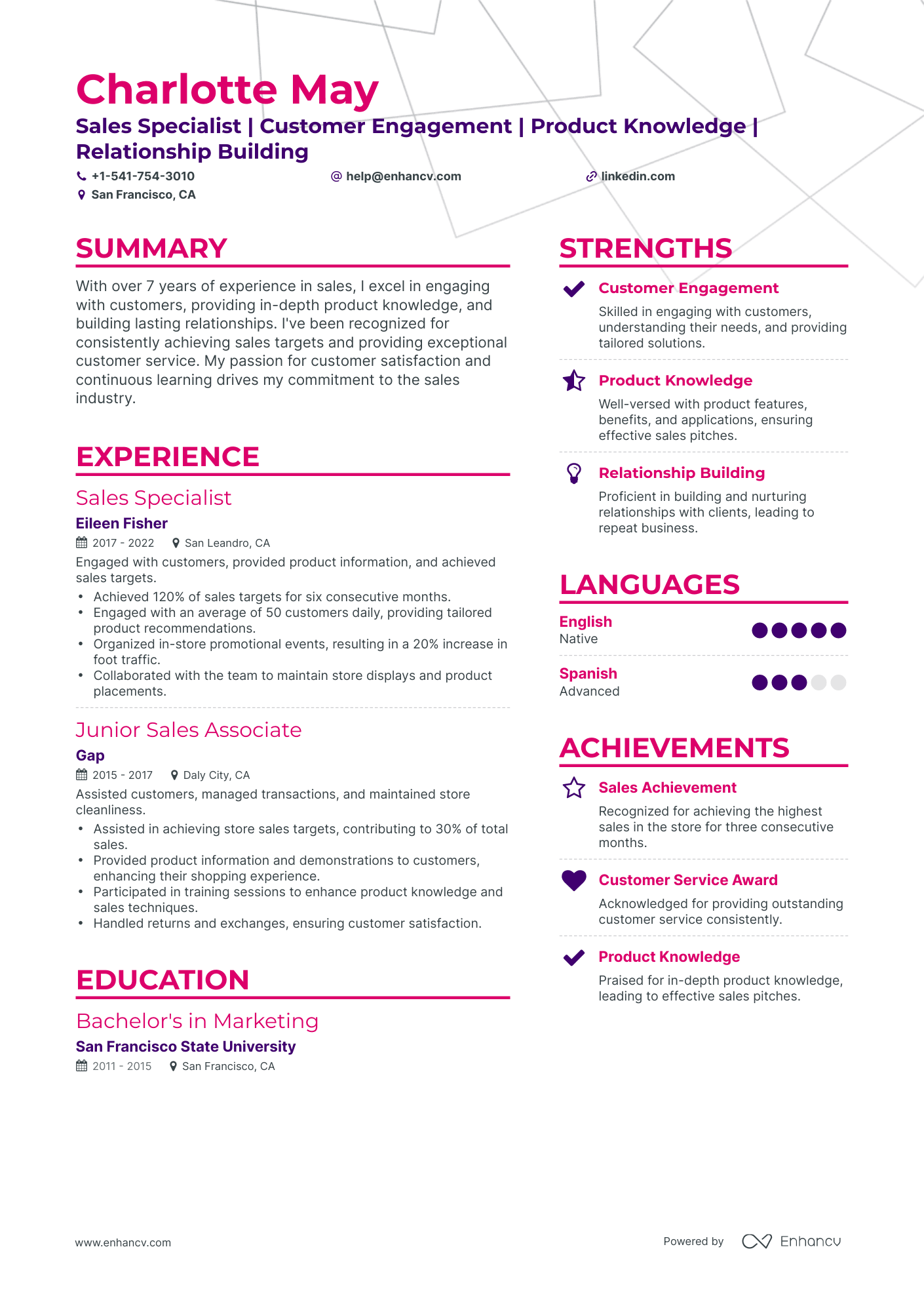 5 Sales Person Resume Examples & Guide for 2023