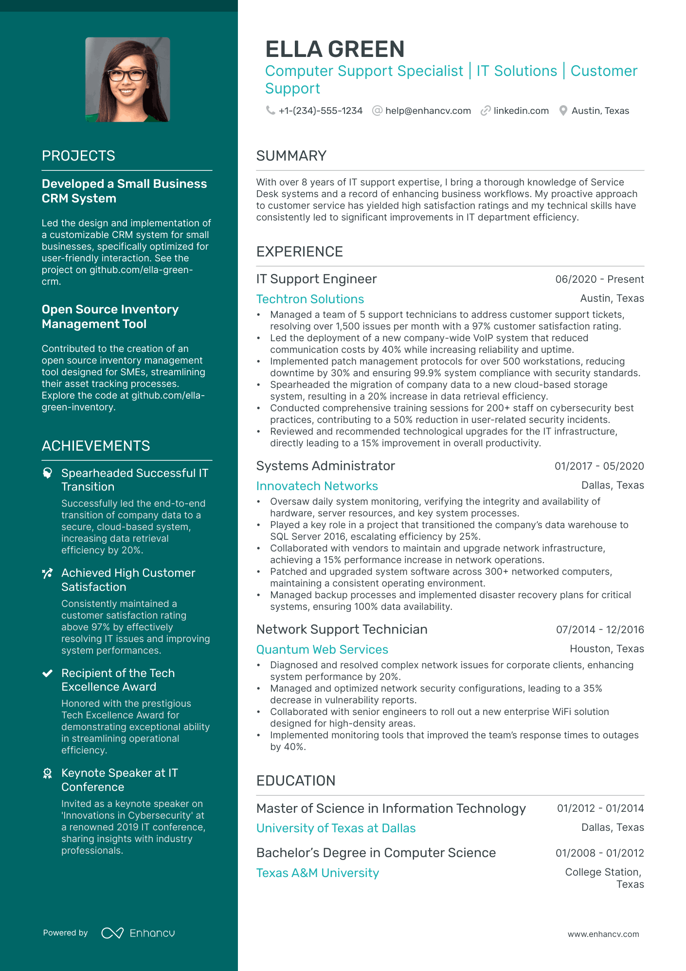 5 Computer Support Specialist Resume Examples & Guide for 2024