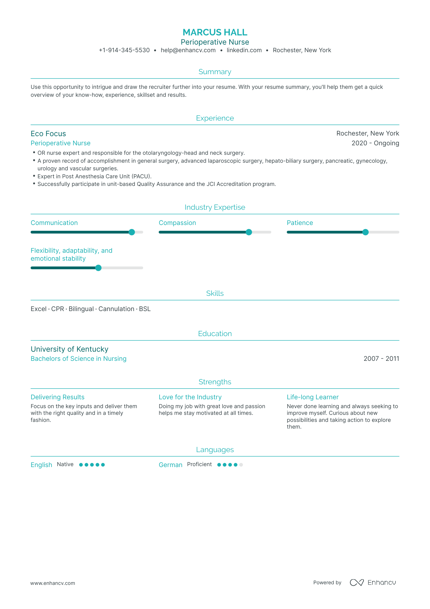 Perioperative Nurse Resume Examples & Guide for 2023 (Layout, Skills ...