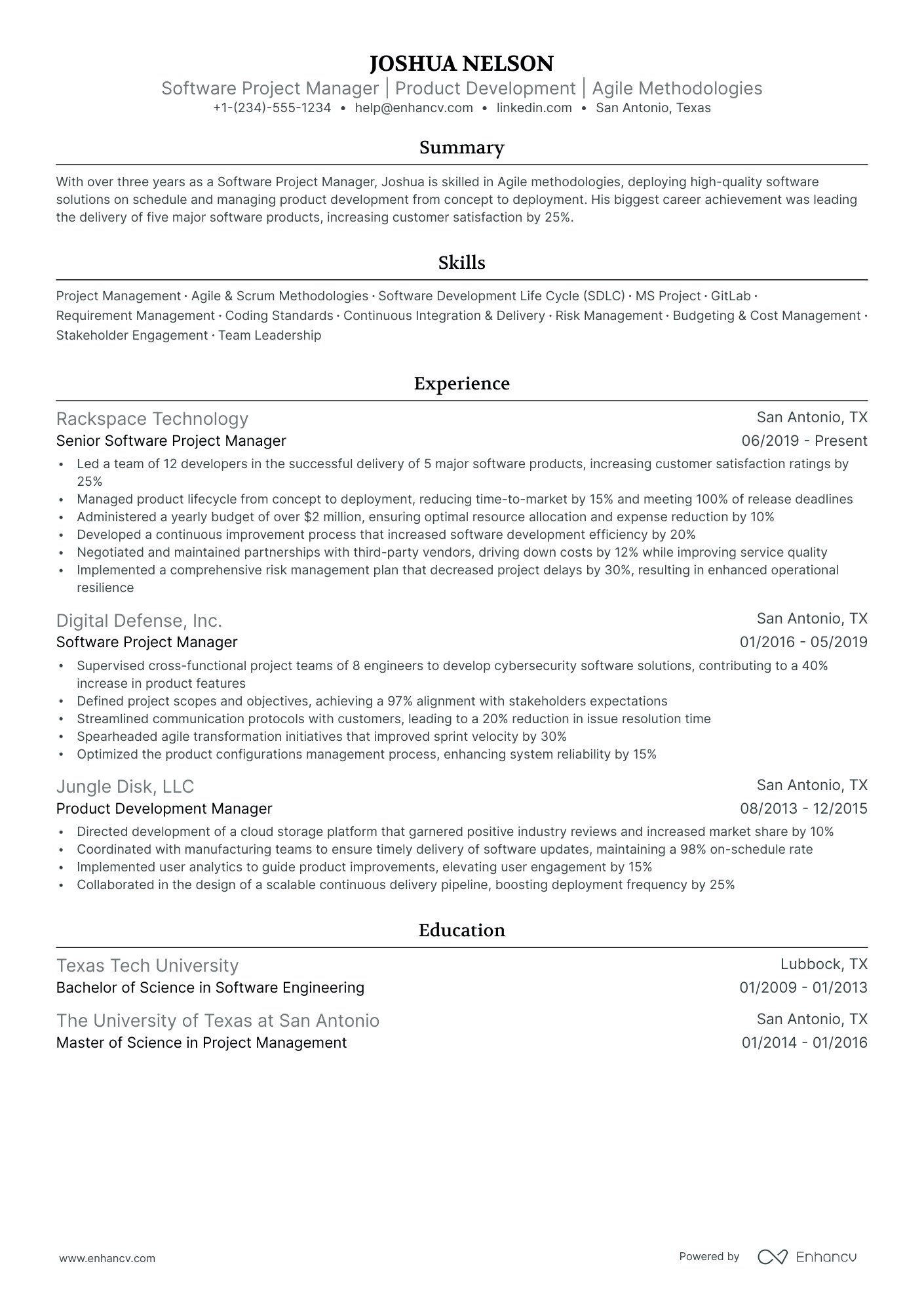 5 Software Project Manager Resume Examples & Guide for 2024