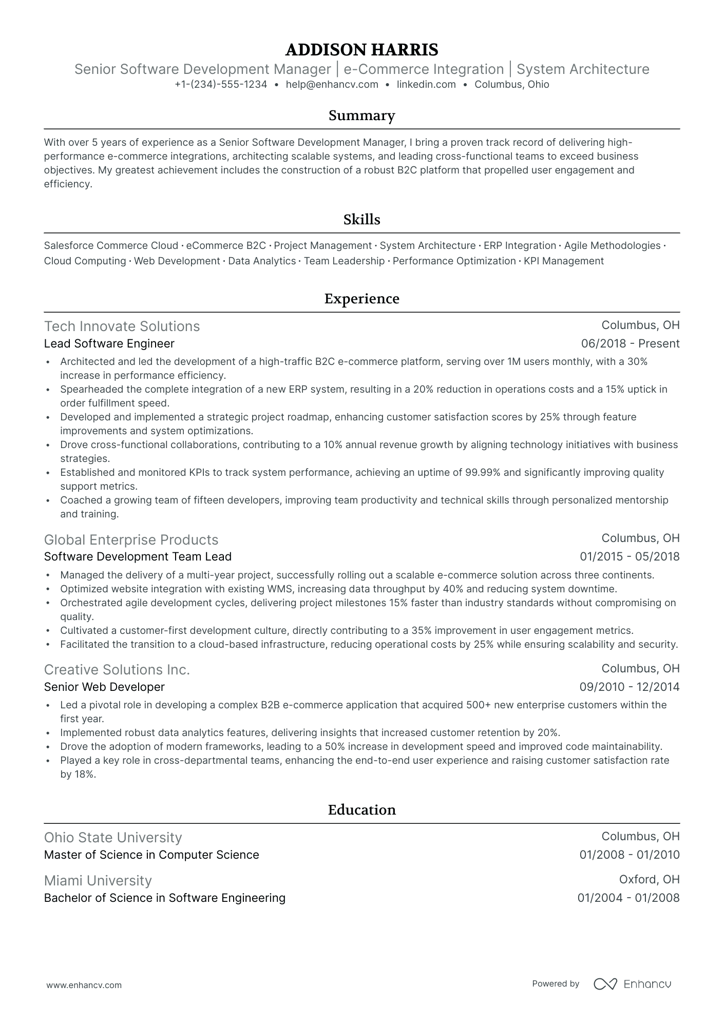 5 Software Development Manager Resume Examples & Guide for 2024