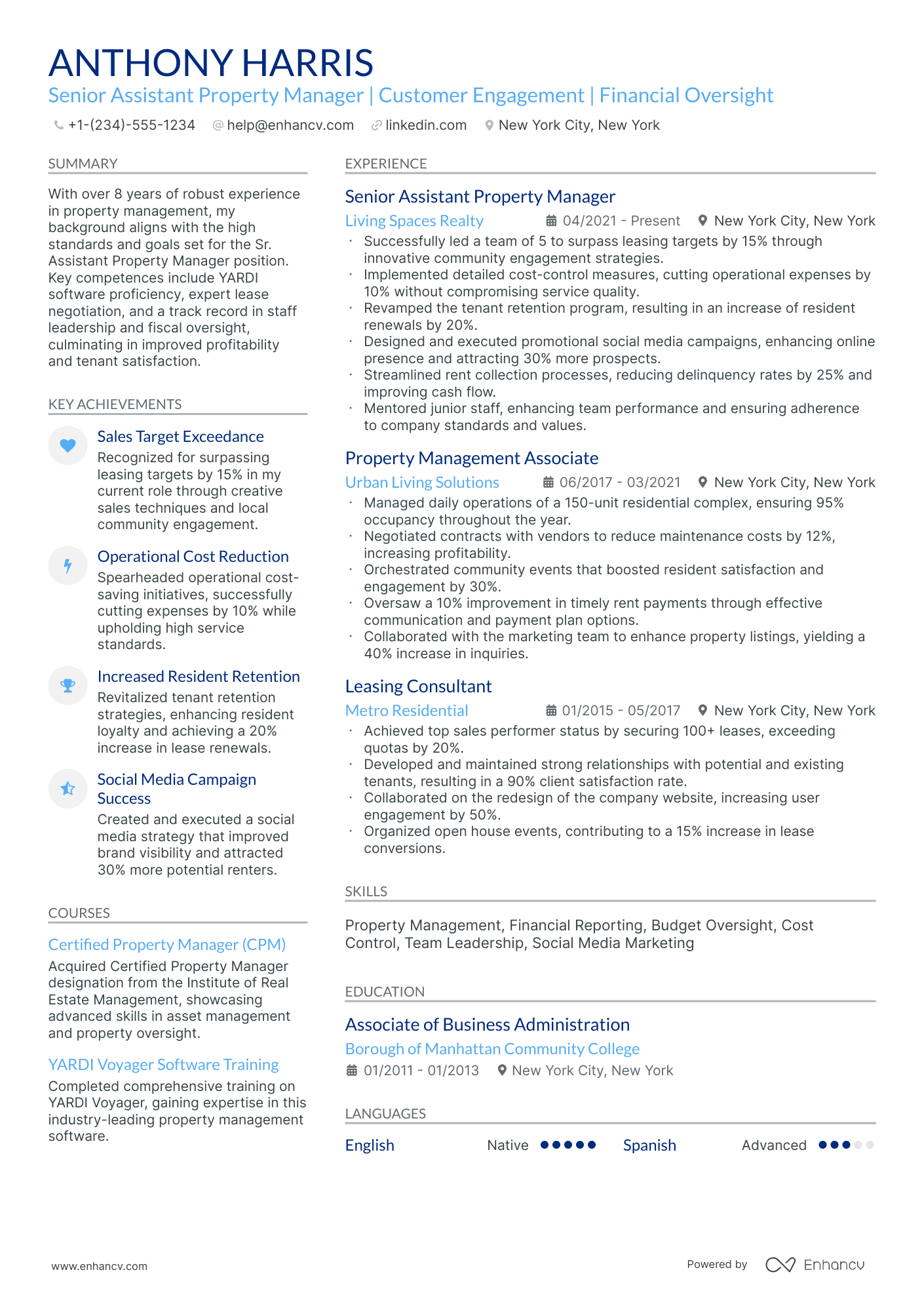 10 Assistant Property Manager Resume Examples - March 2026