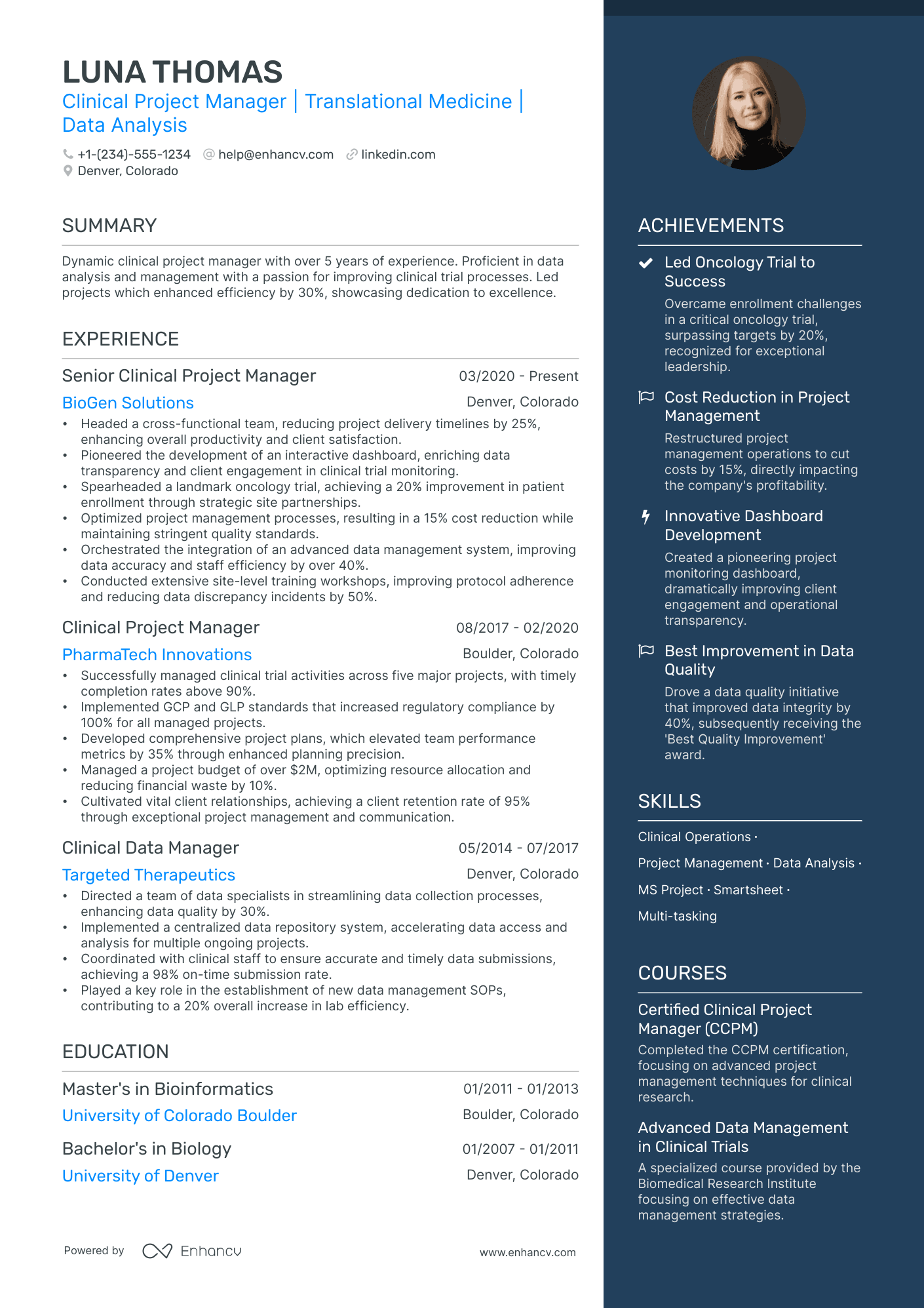 5 Clinical Project Manager Resume Examples & Guide for 2024