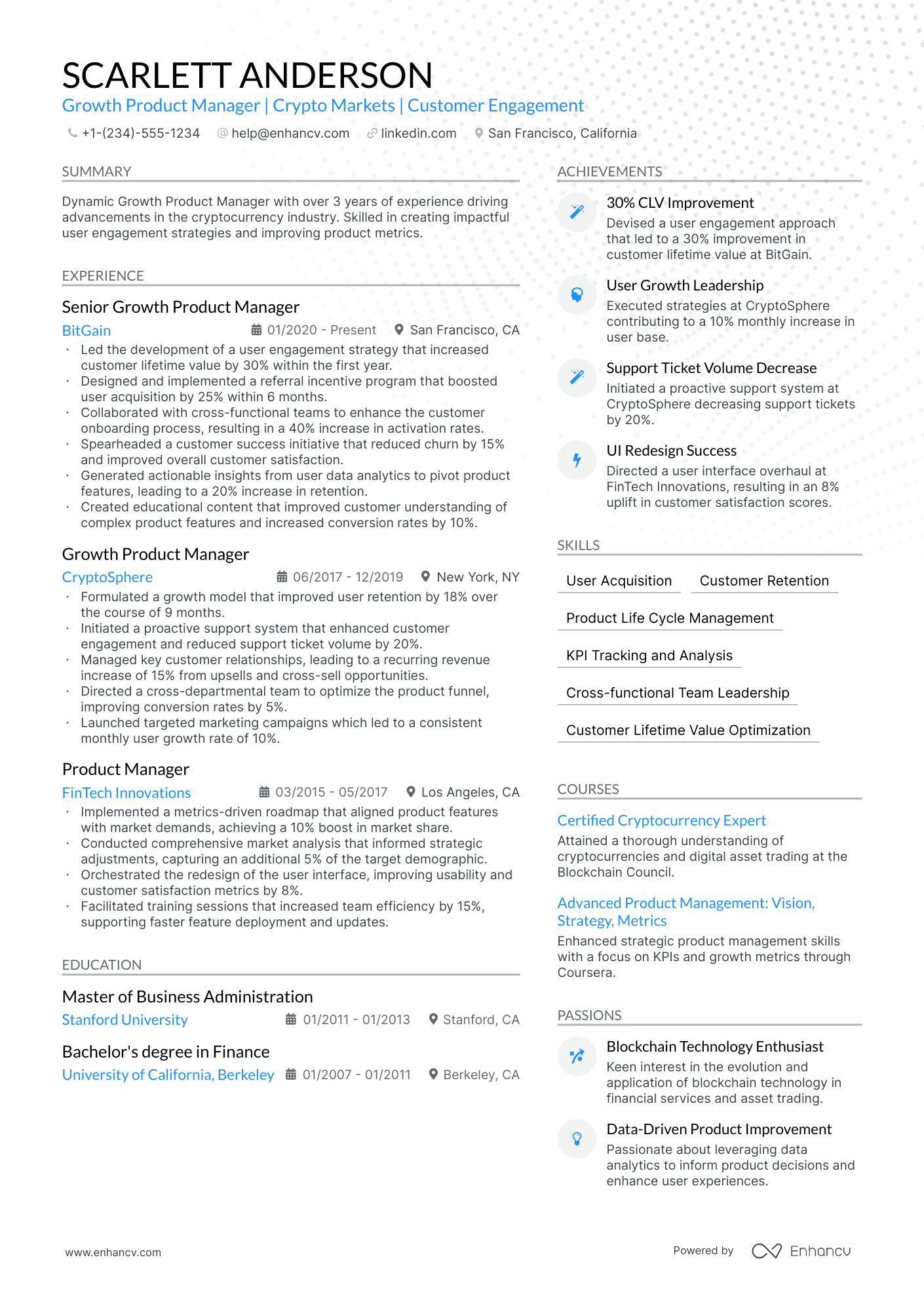 5 Growth Product Manager Resume Examples & Guide for 2024