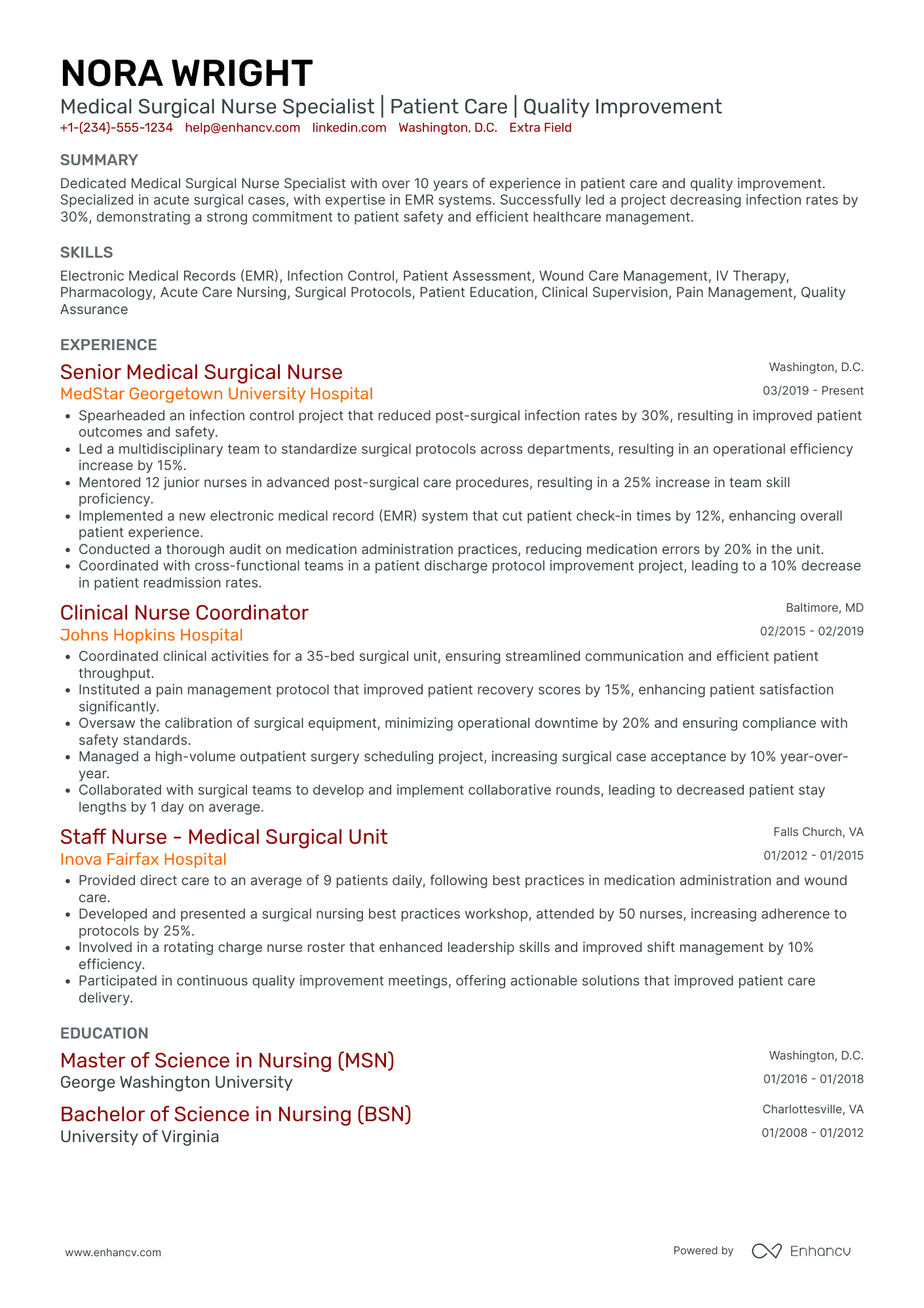 17 Medical Surgical Nurse Resume Examples Guide For 2025
