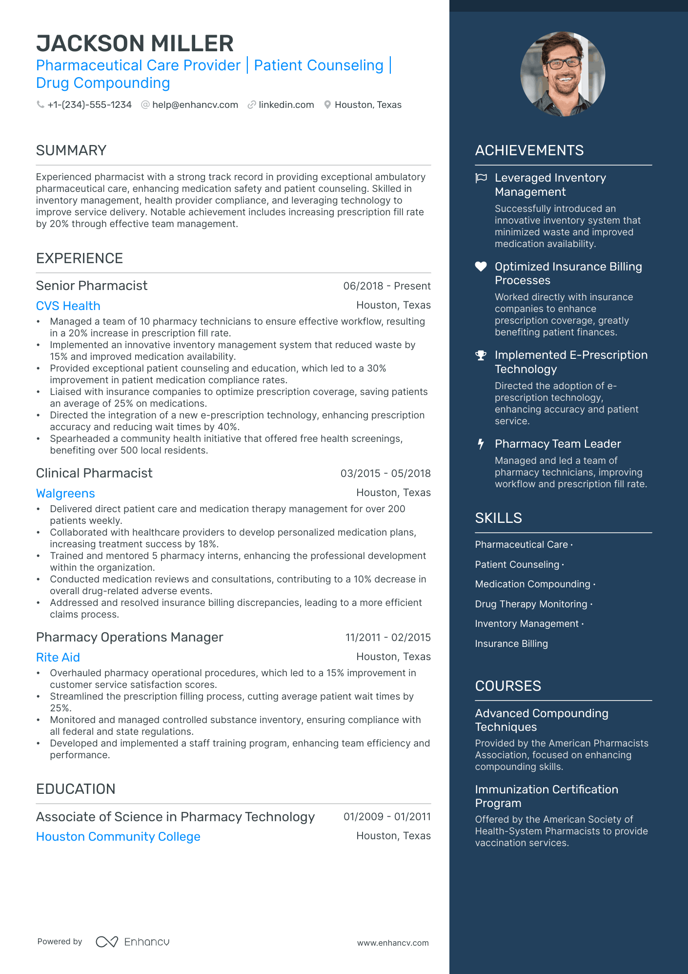 5 Retail Pharmacist Resume Examples & Guide for 2024