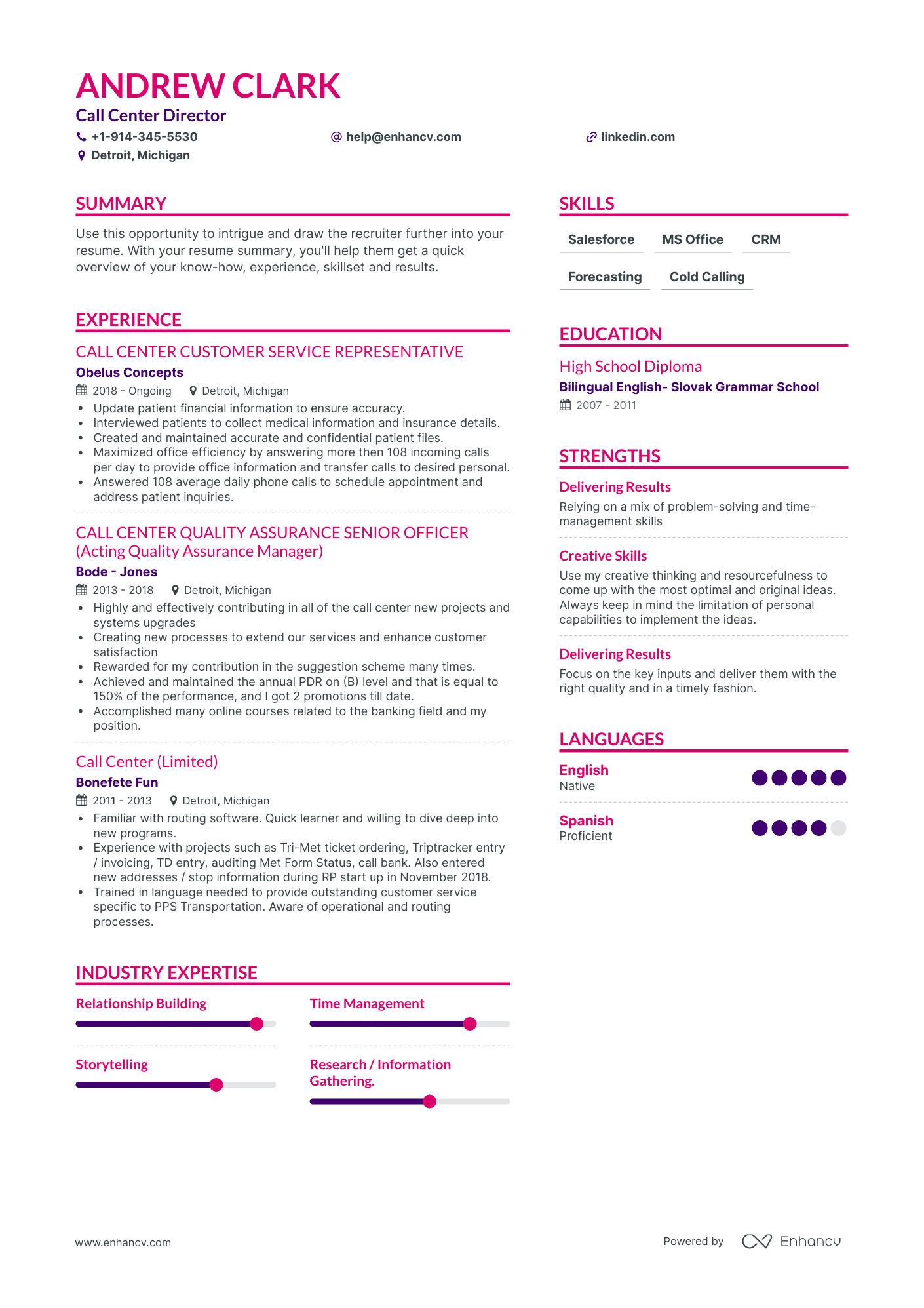 Call Center Director Resume Examples & Guide for 2023 (Layout, Skills ...