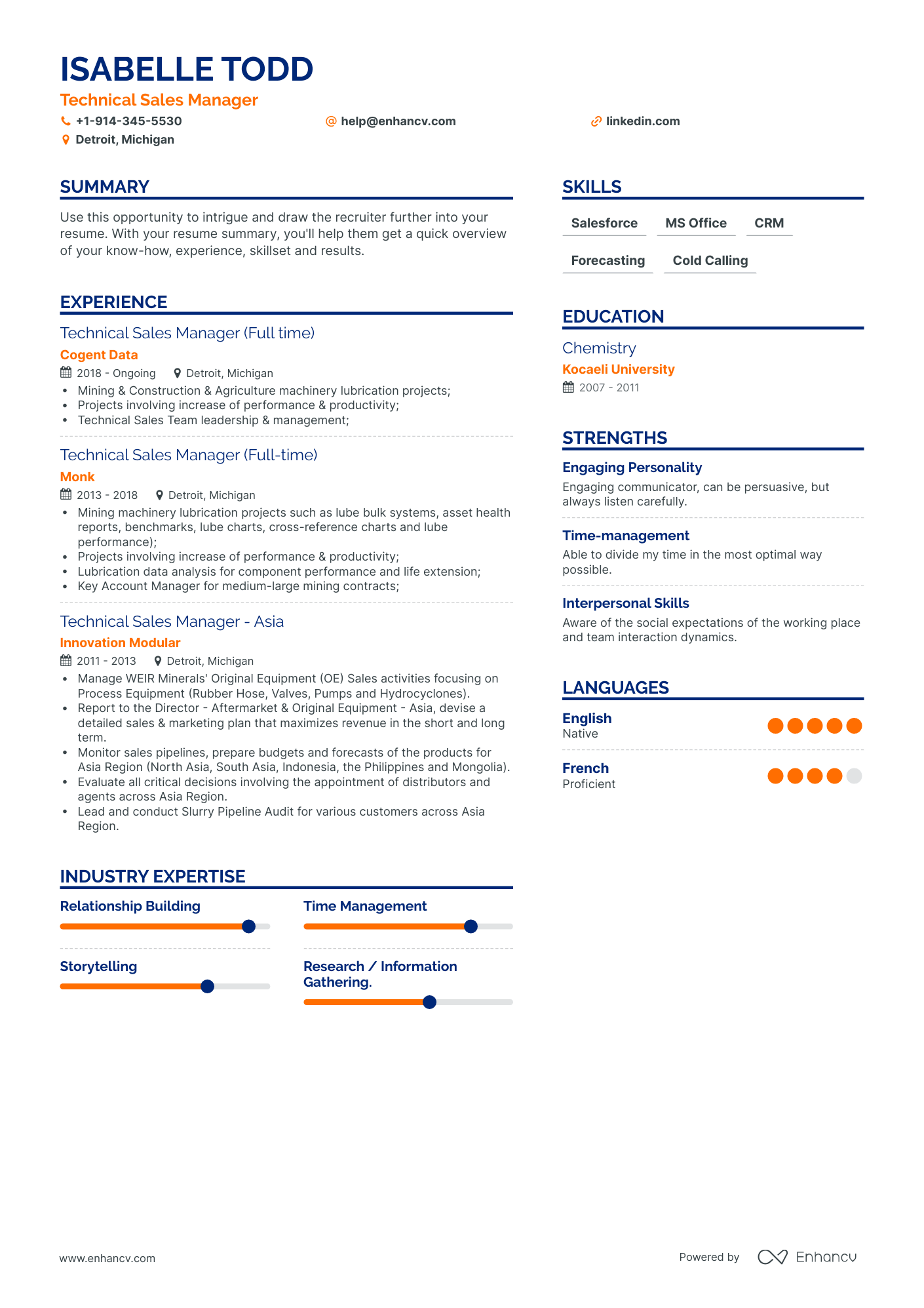 Technical Sales Manager Resume Examples & Guide for 2023 (Layout ...