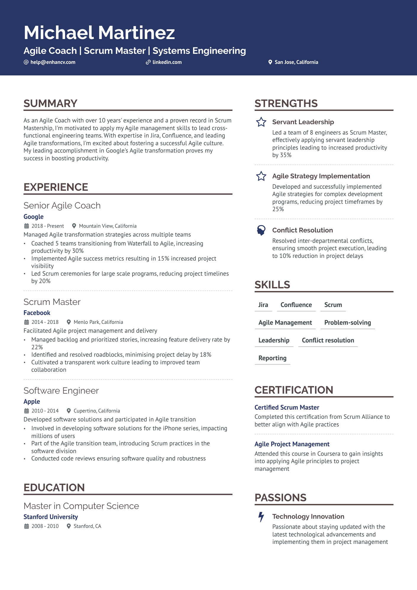 9 Scrum Master Resume Examples & Guide for 2024