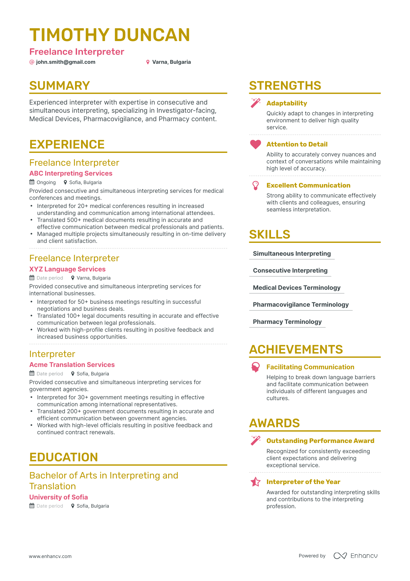 5 Freelance Interpreter Resume Examples & Guide for 2023