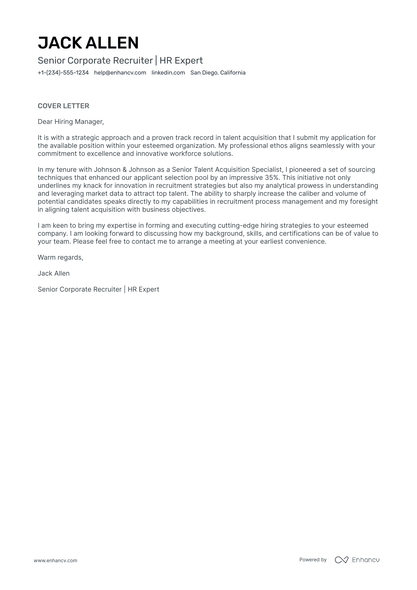 15 Professional Recruiter Cover Letter Examples and Template for 2026 ...