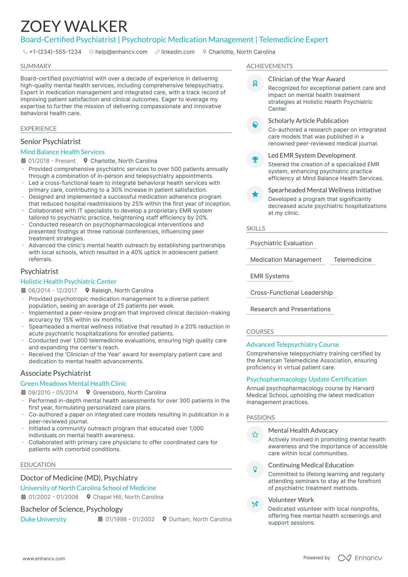 5 Psychiatrist Resume Examples & Guide for 2024