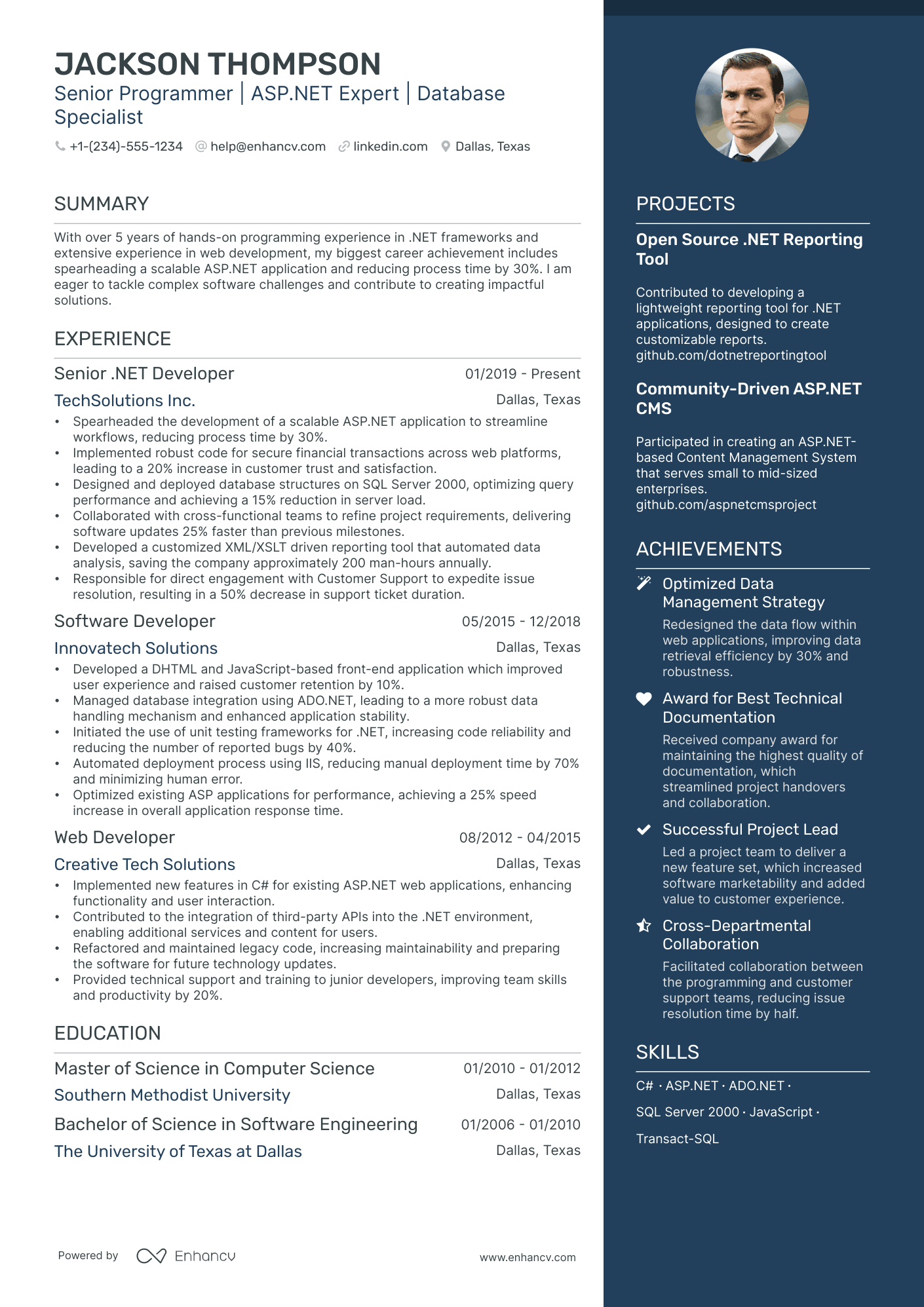 5 Asp.Net Developer Resume Examples & Guide for 2024