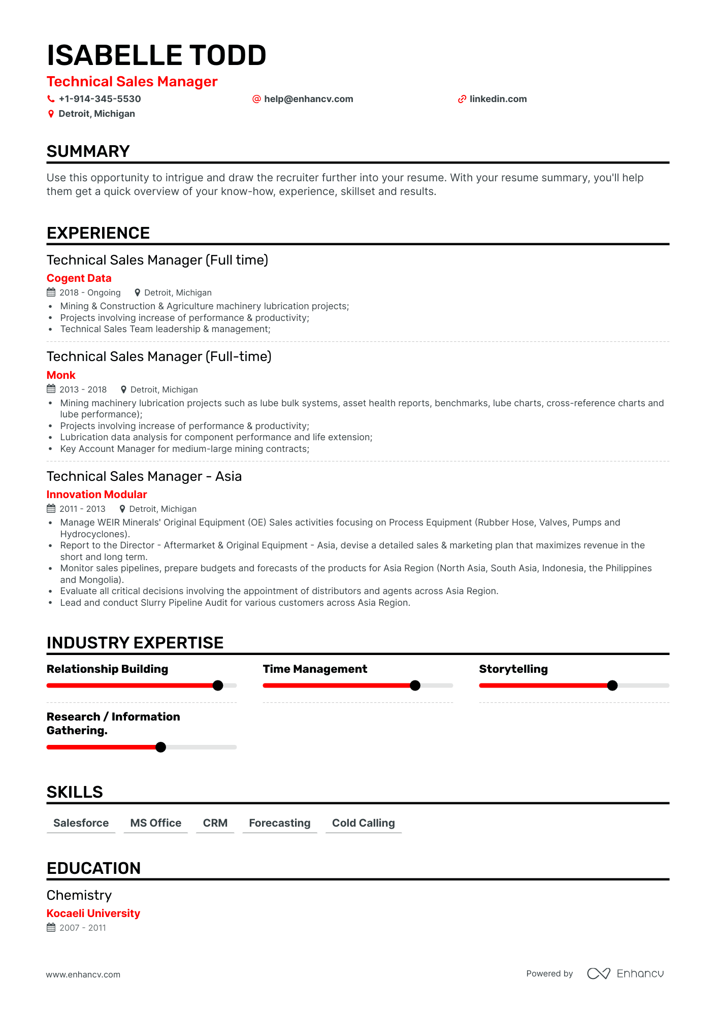 Technical Sales Manager Resume Examples & Guide for 2023 (Layout ...