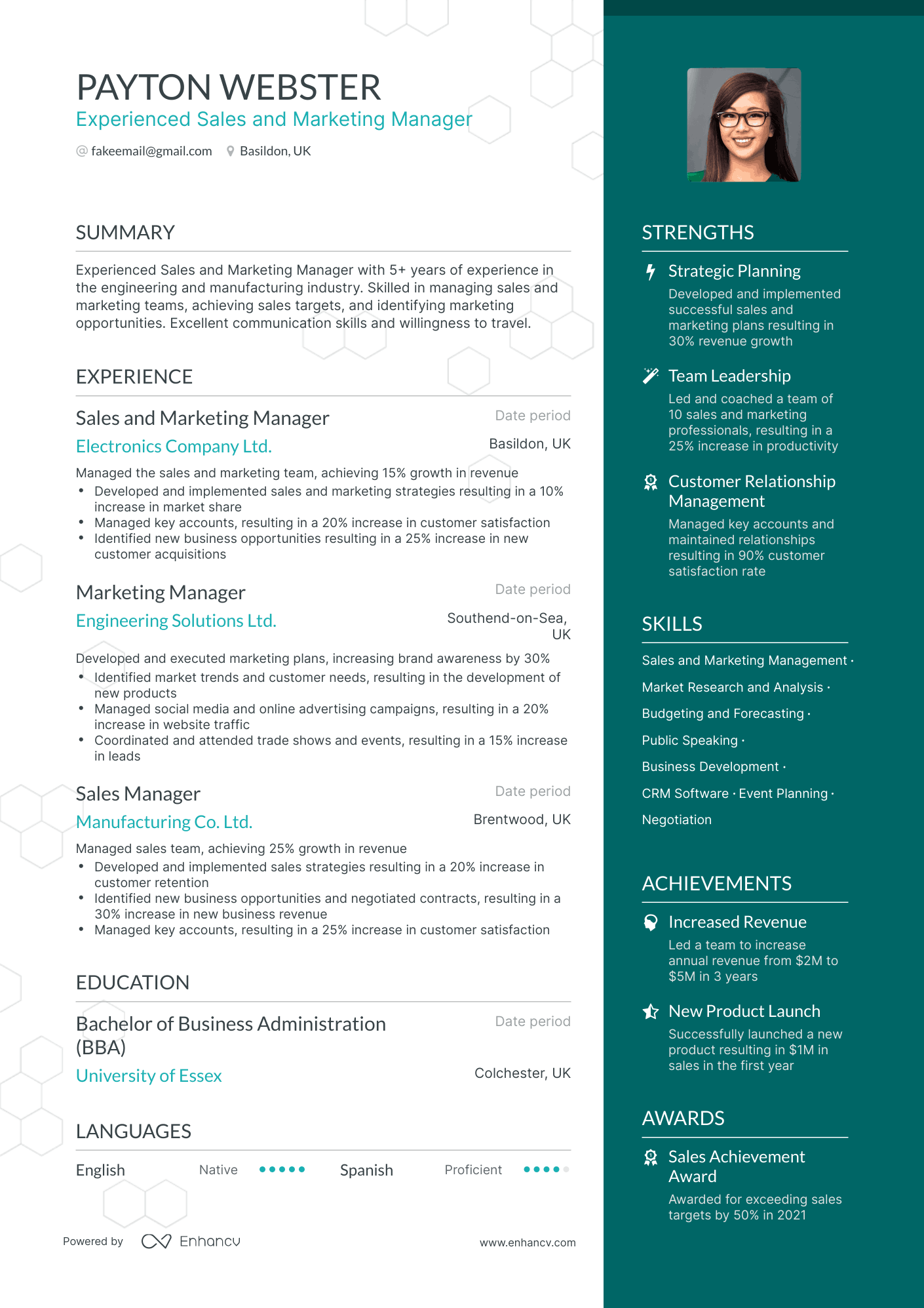 5 Sales Marketing Manager Resume Examples & Guide for 2024