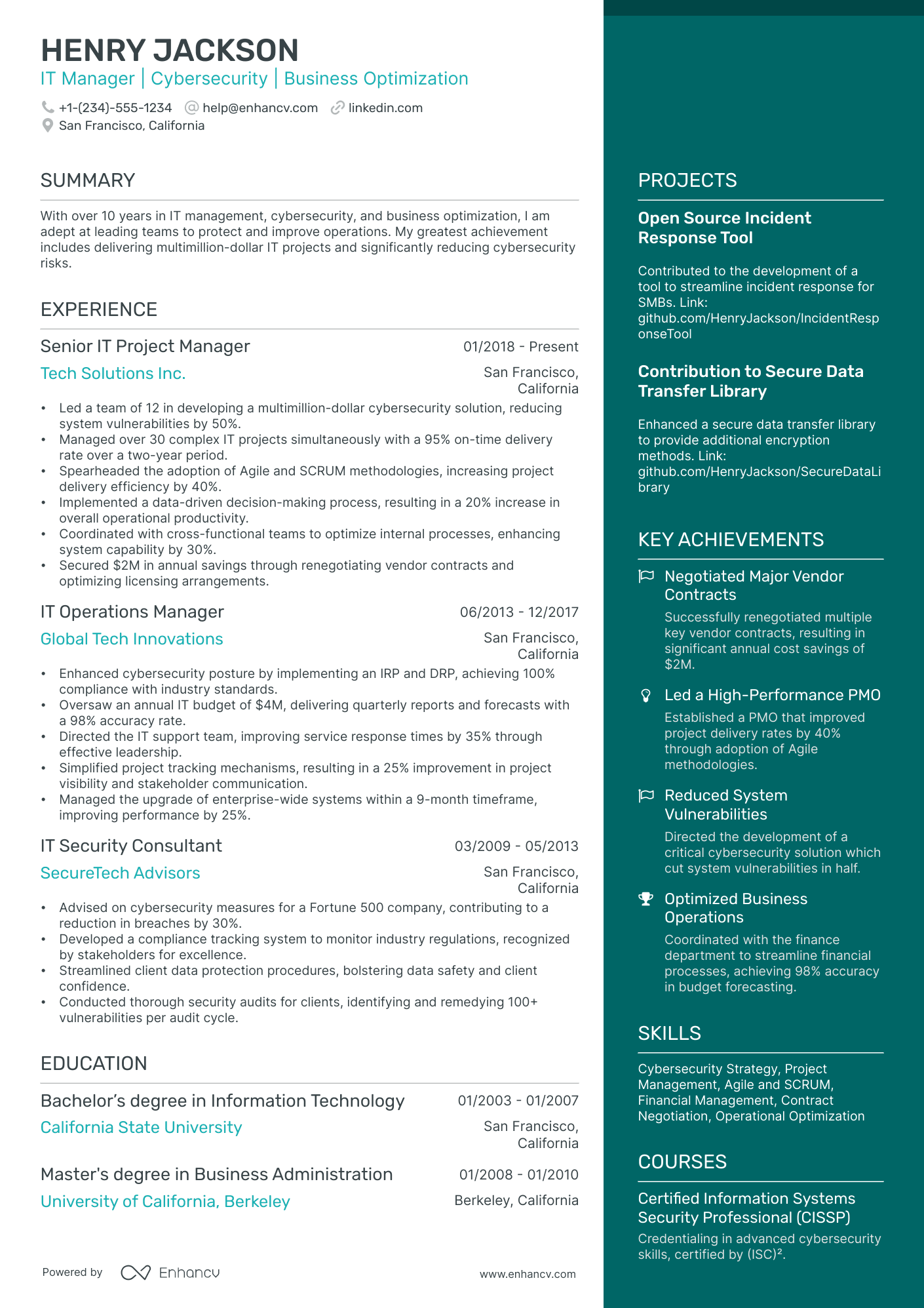 10 Technology Manager Resume Examples & Guide for 2025