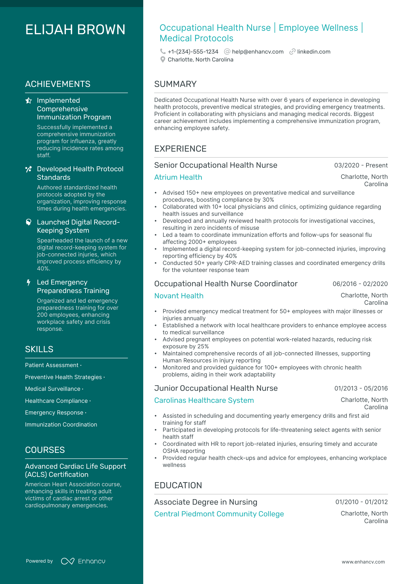 5 Occupational Health Nurse Resume Examples & Guide for 2024