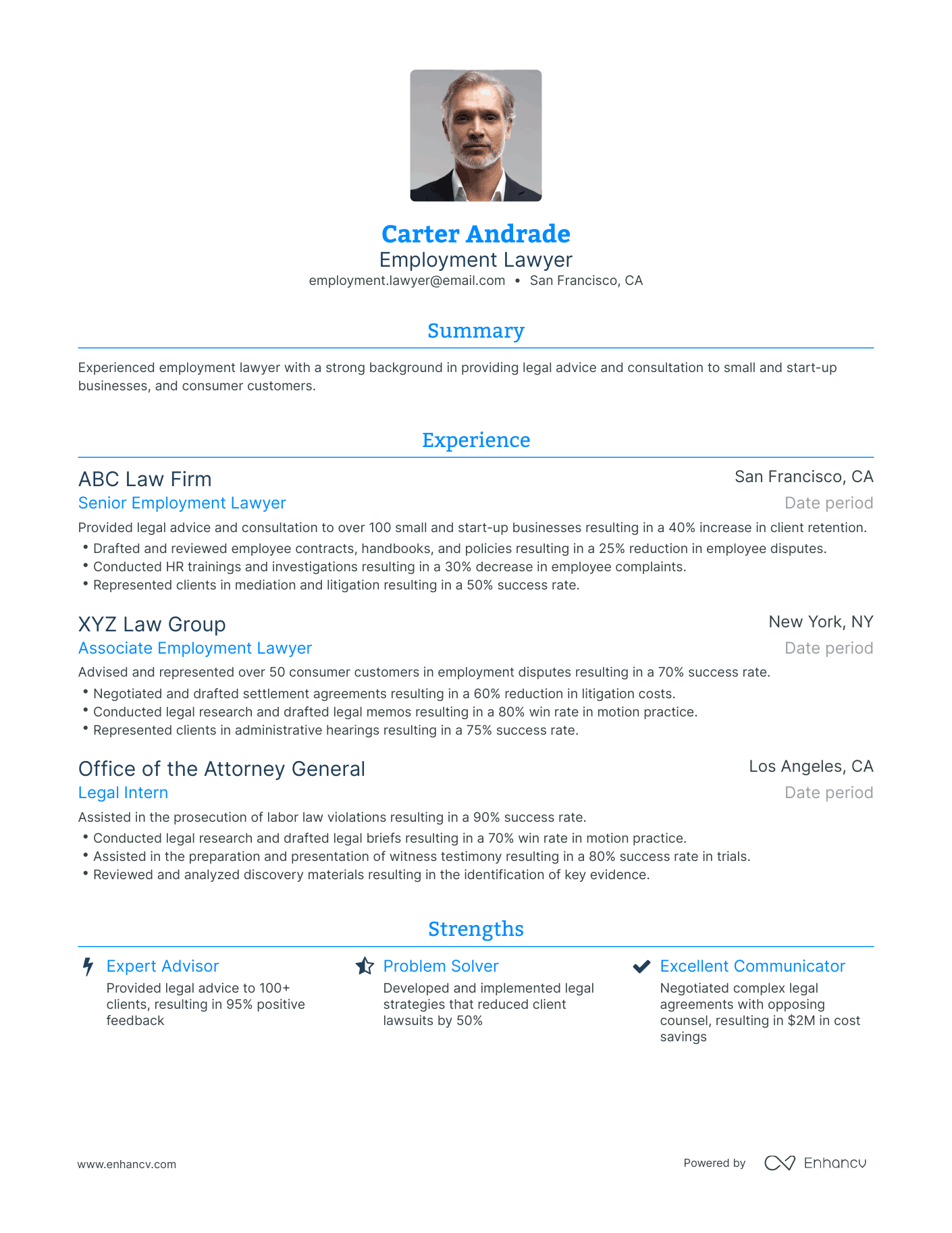 5 Employment Lawyer Resume Examples & Guide for 2023