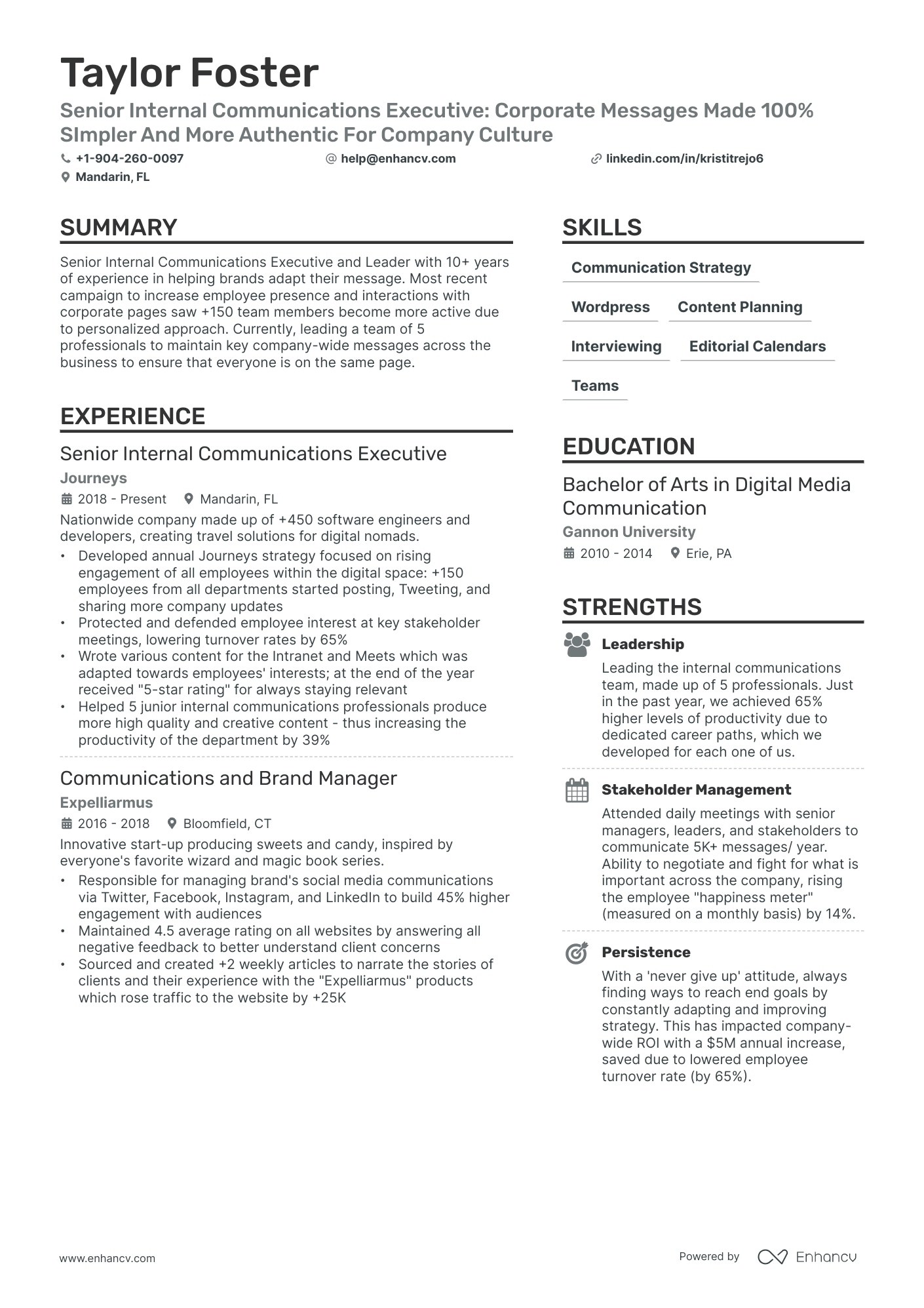5 Internal Communications Resume Examples & Guide for 2024