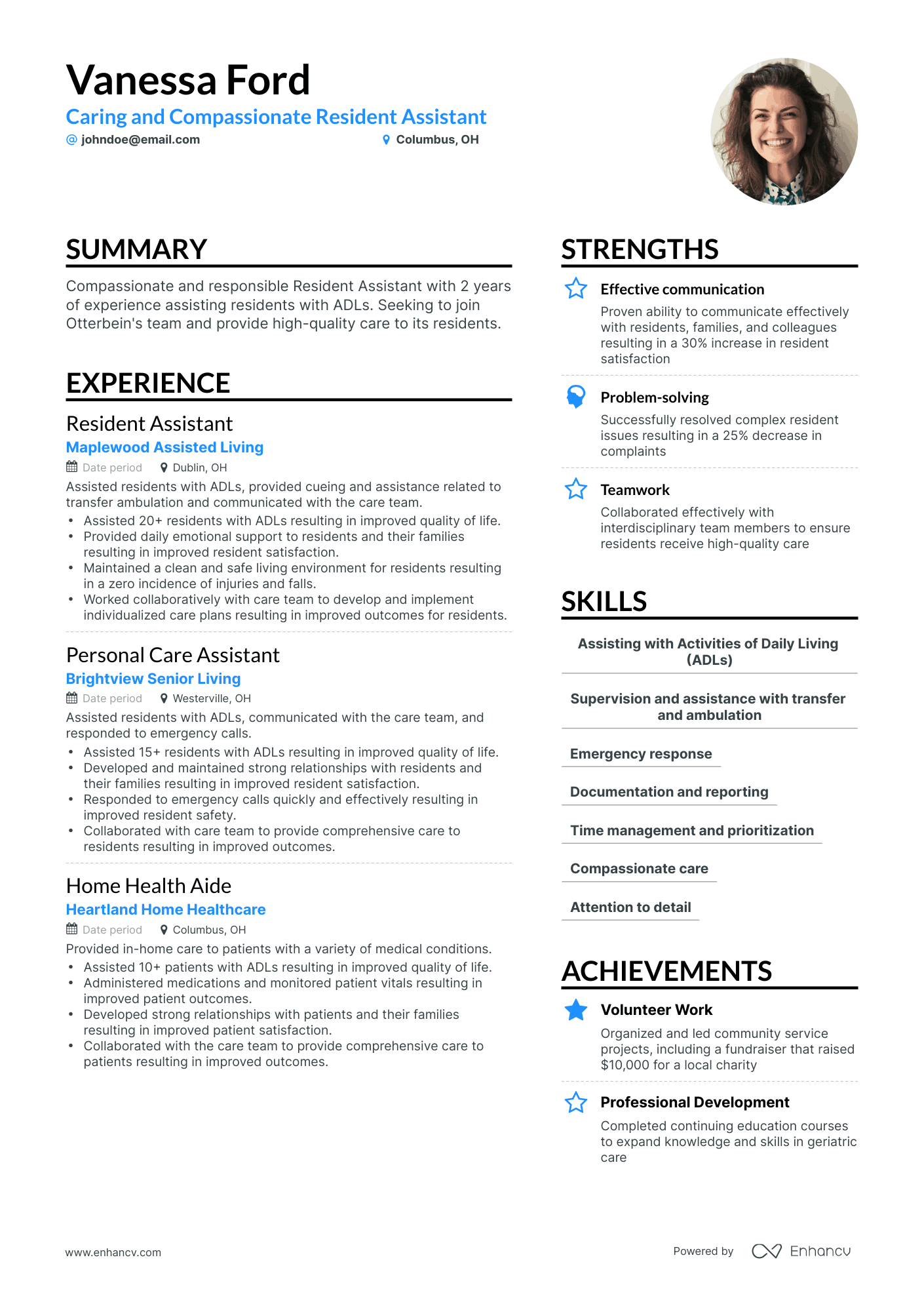 5 Resident Assistant Resume Examples & Guide For 2024