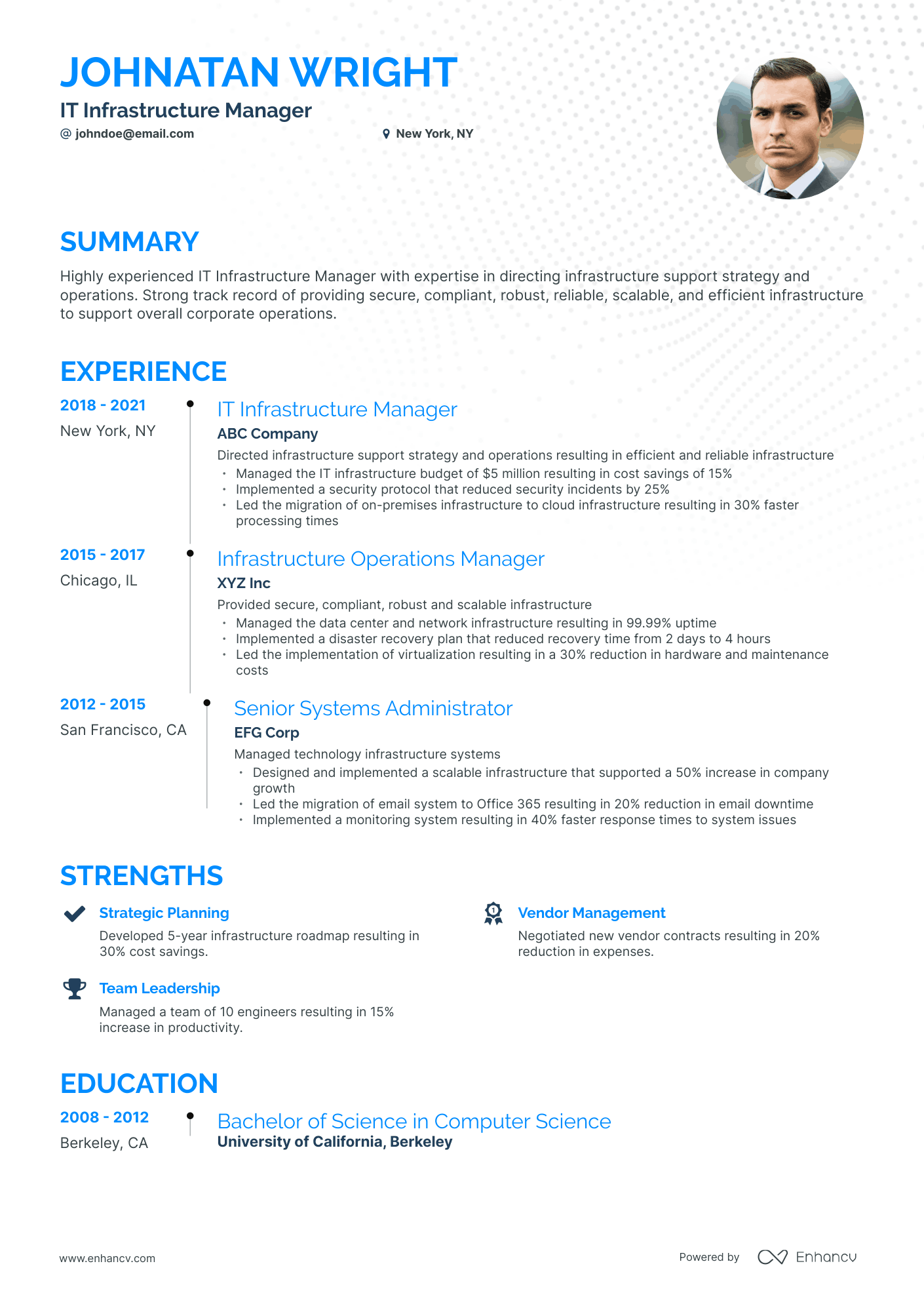5 IT Infrastructure Manager Resume Examples & Guide for 2023