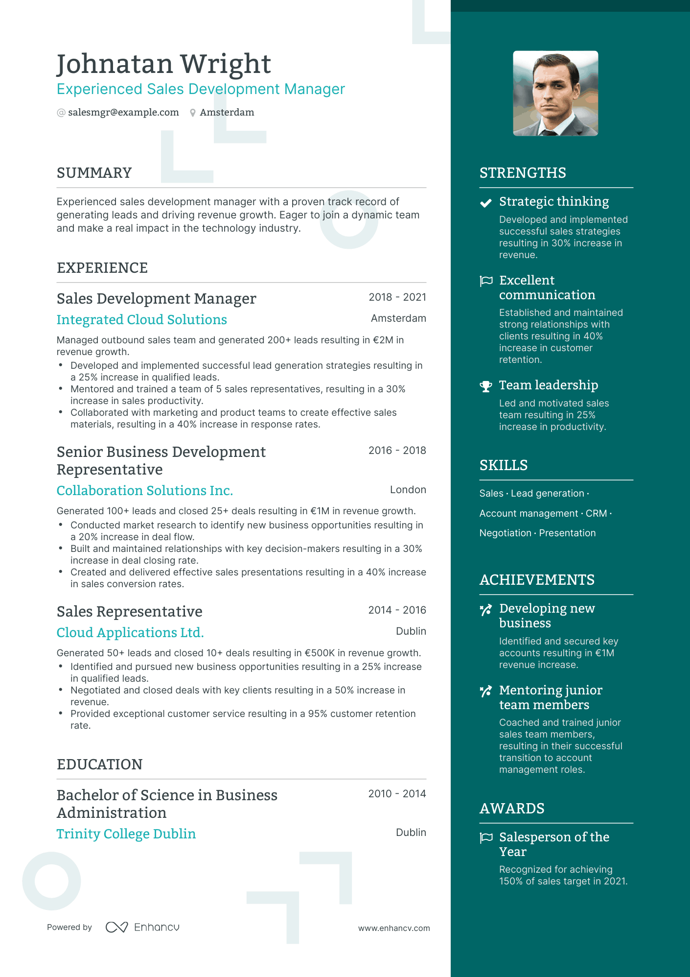 5 Sales Development Manager Resume Examples & Guide For 2024