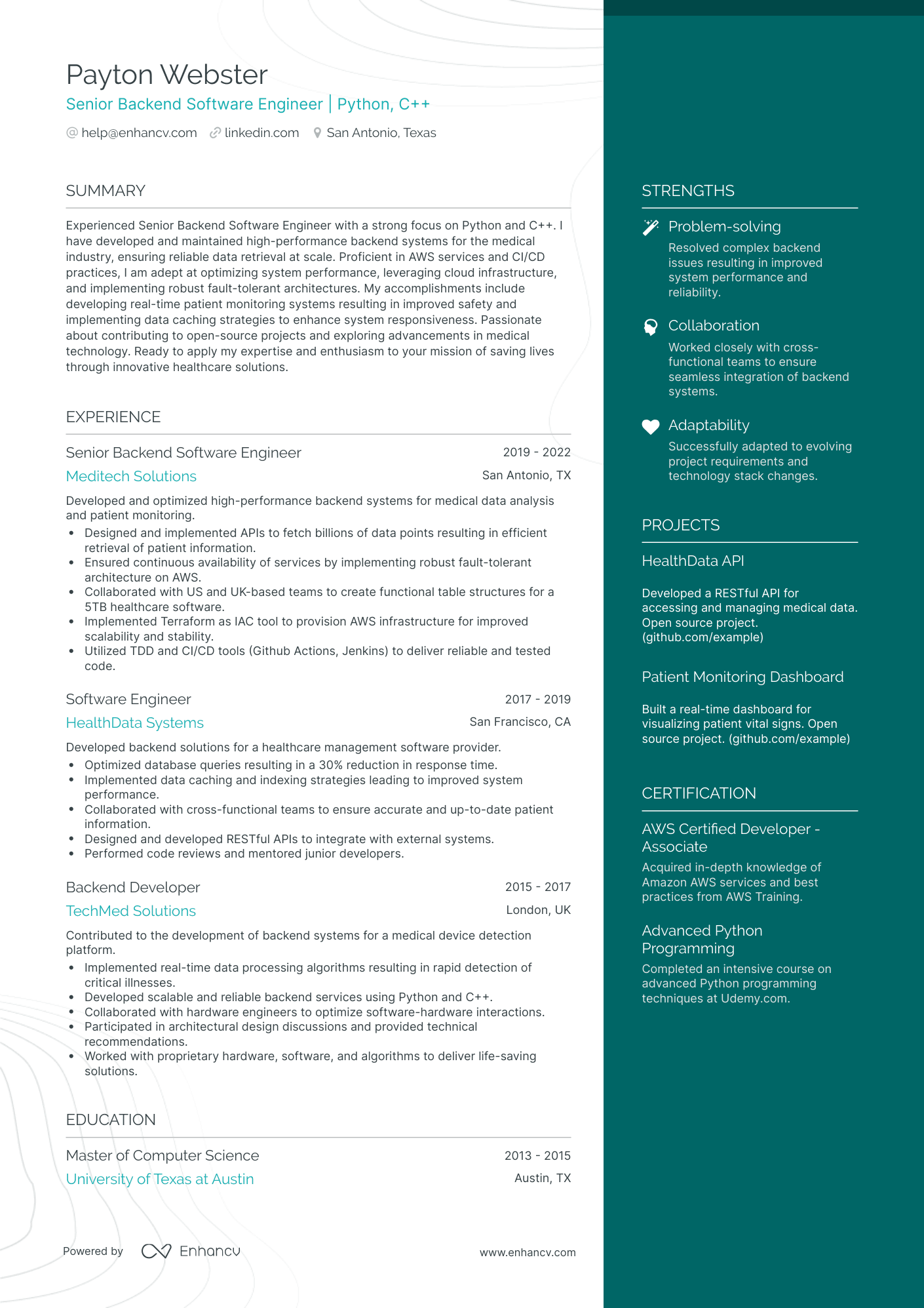 5 Python Programmer Resume Examples & Guide for 2024