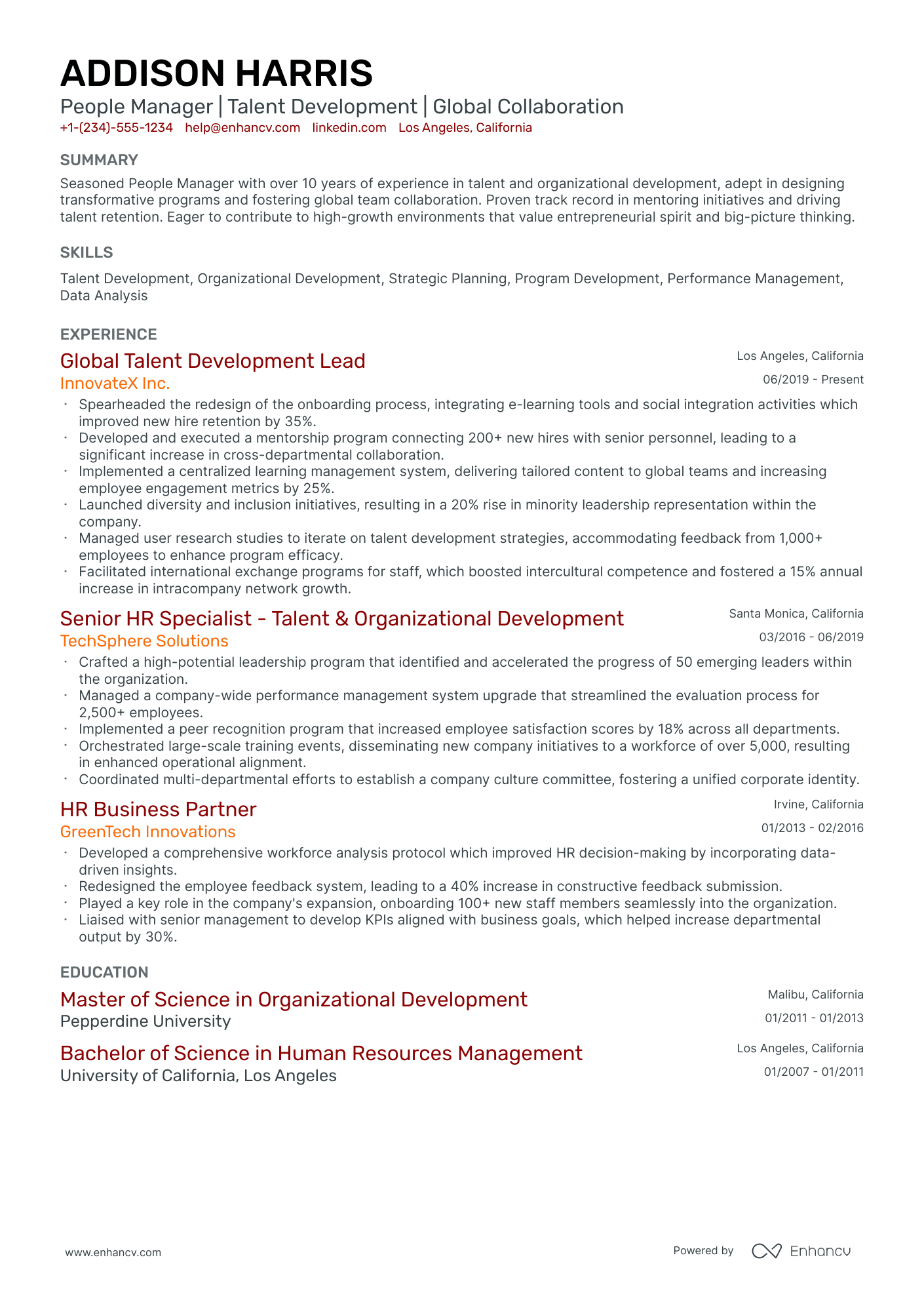 10 People Manager Resume Examples & Guide for 2025