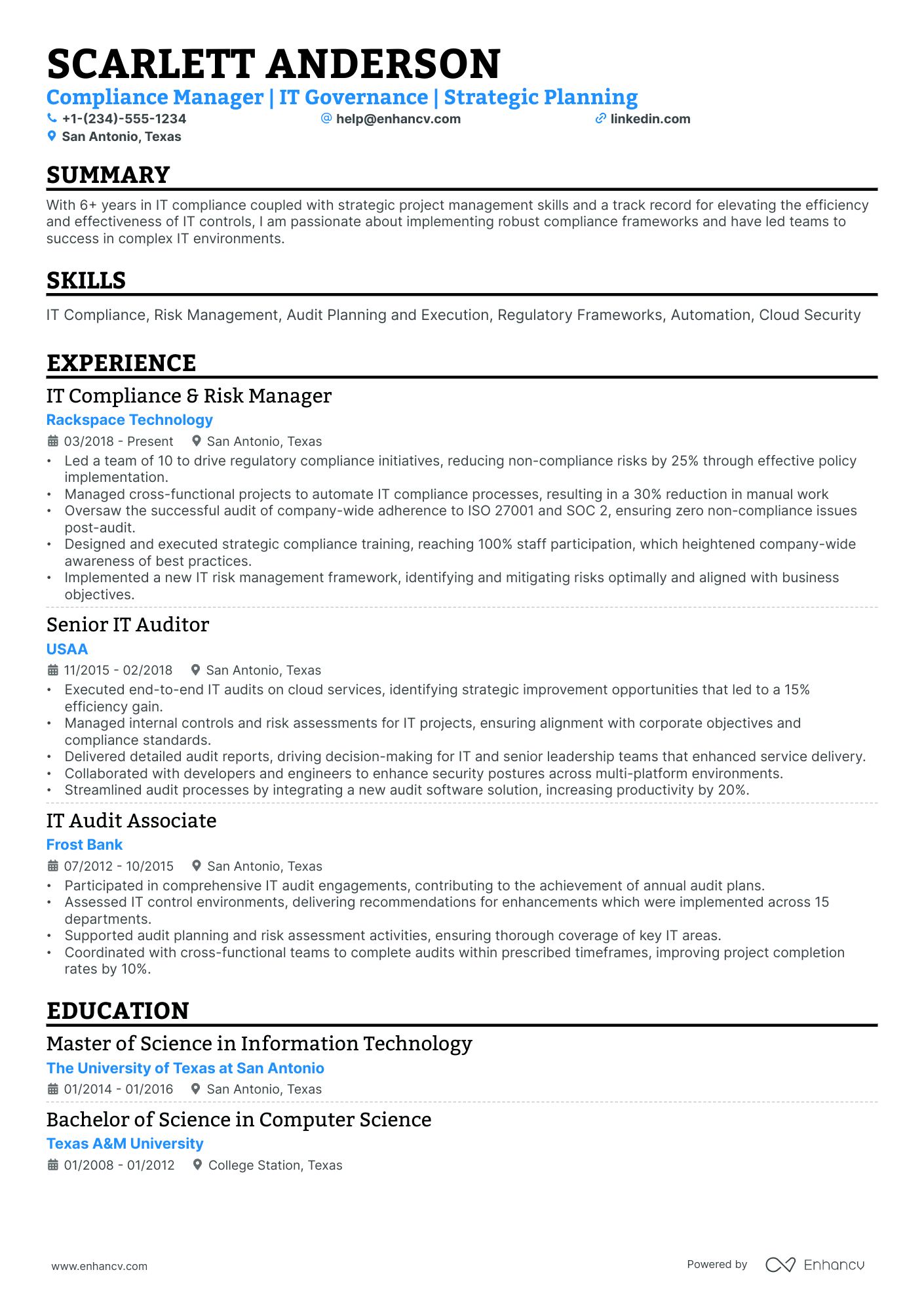 10 Big 4 Auditor Resume Examples & Guide for 2025