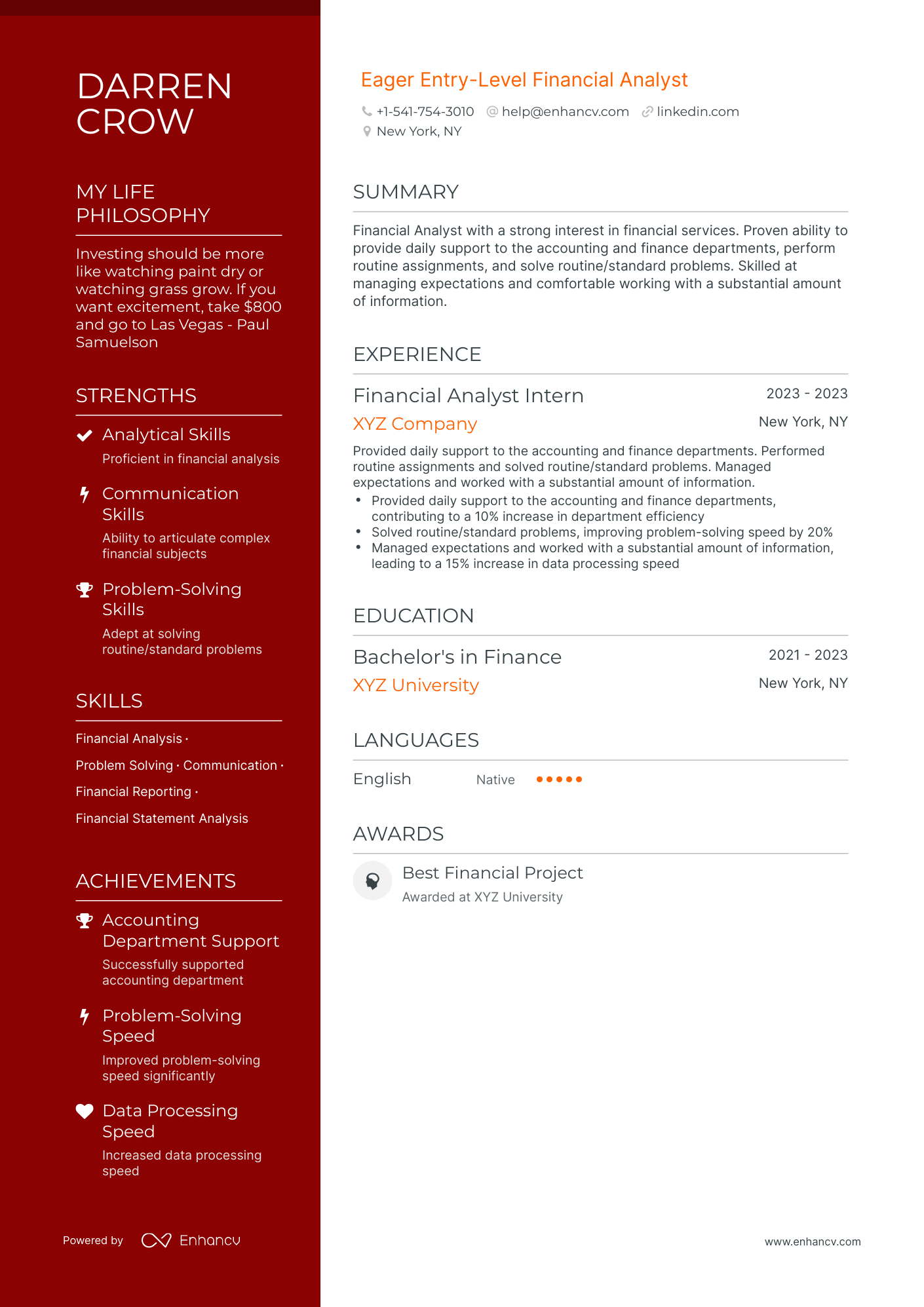 5 Entry Level Financial Analyst Resume Examples & Guide for 2024