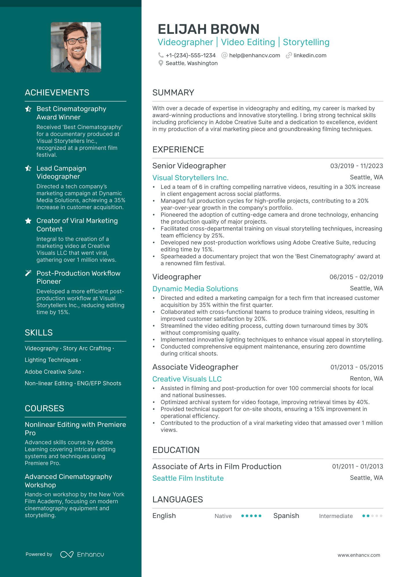 5 Videographer Resume Examples & Guide for 2024