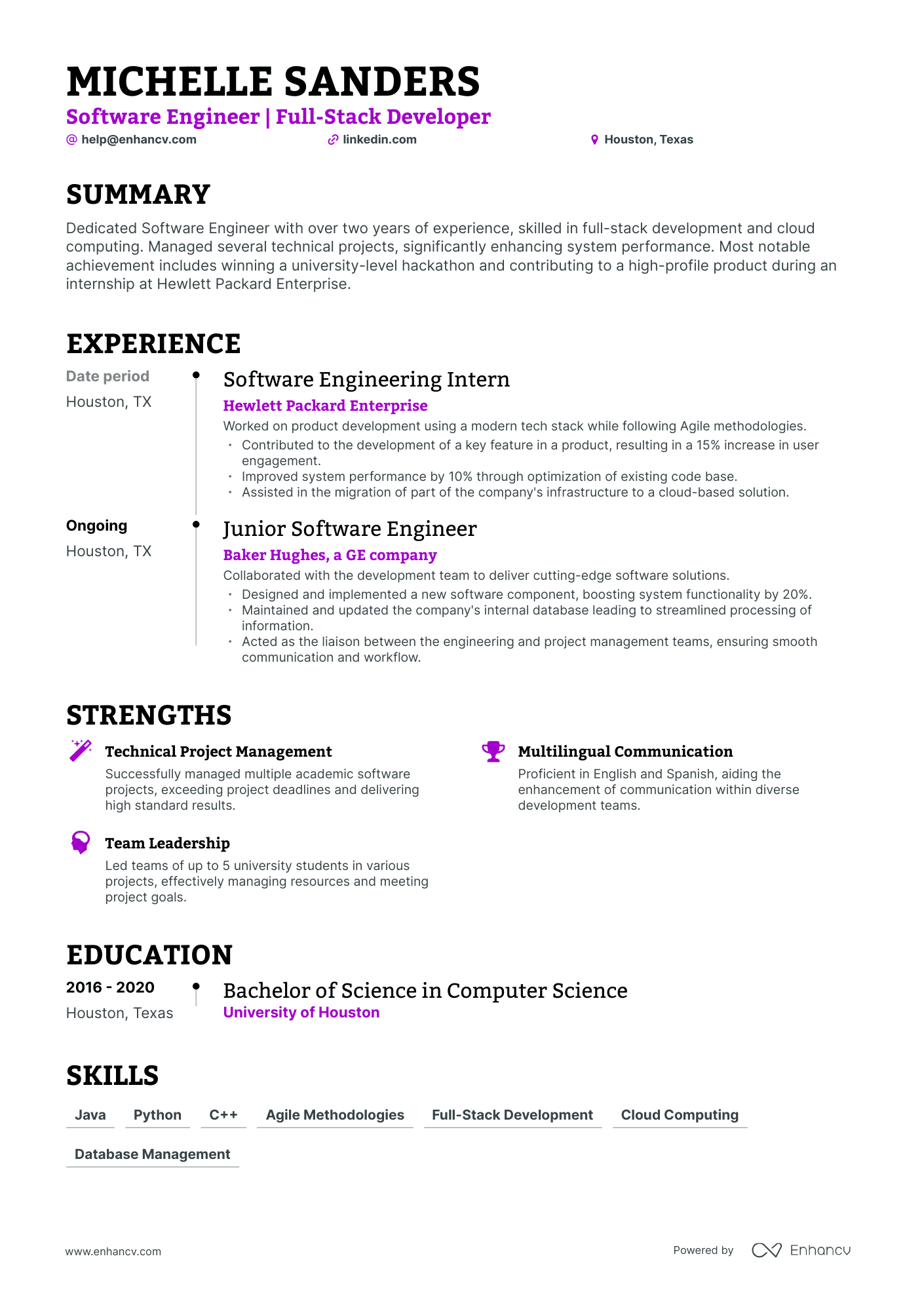 5 Junior Software Engineer Resume Examples & Guide for 2024