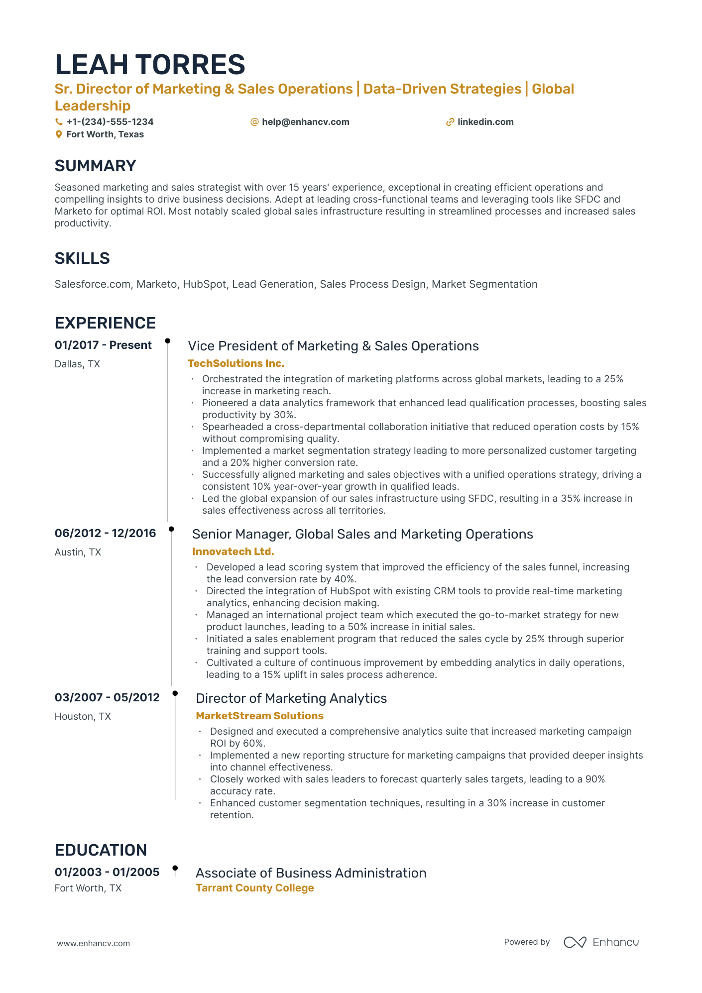 10 Marketing And Sales Resume Examples & Guide for 2026