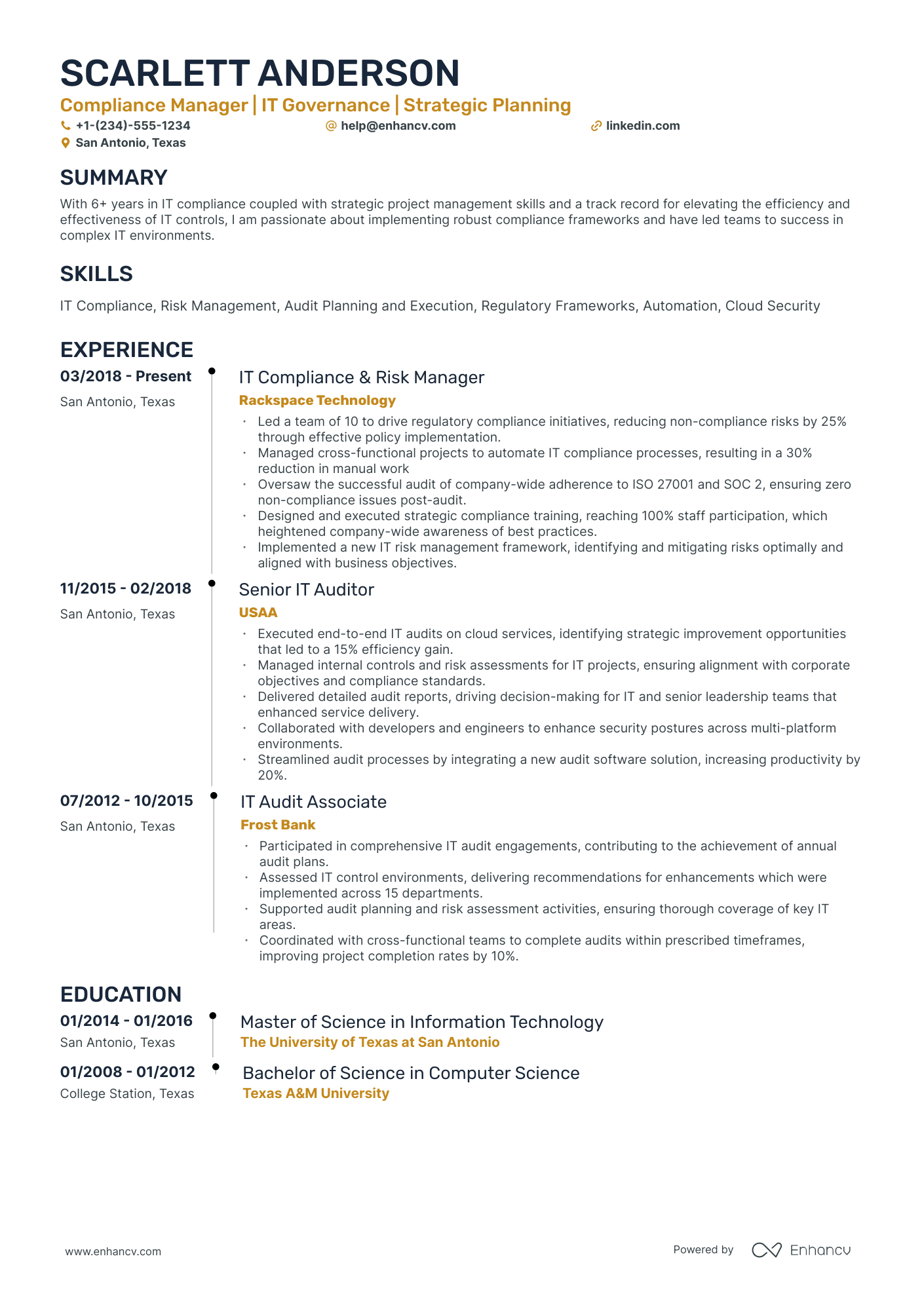 10 Big 4 Auditor Resume Examples & Guide for 2025