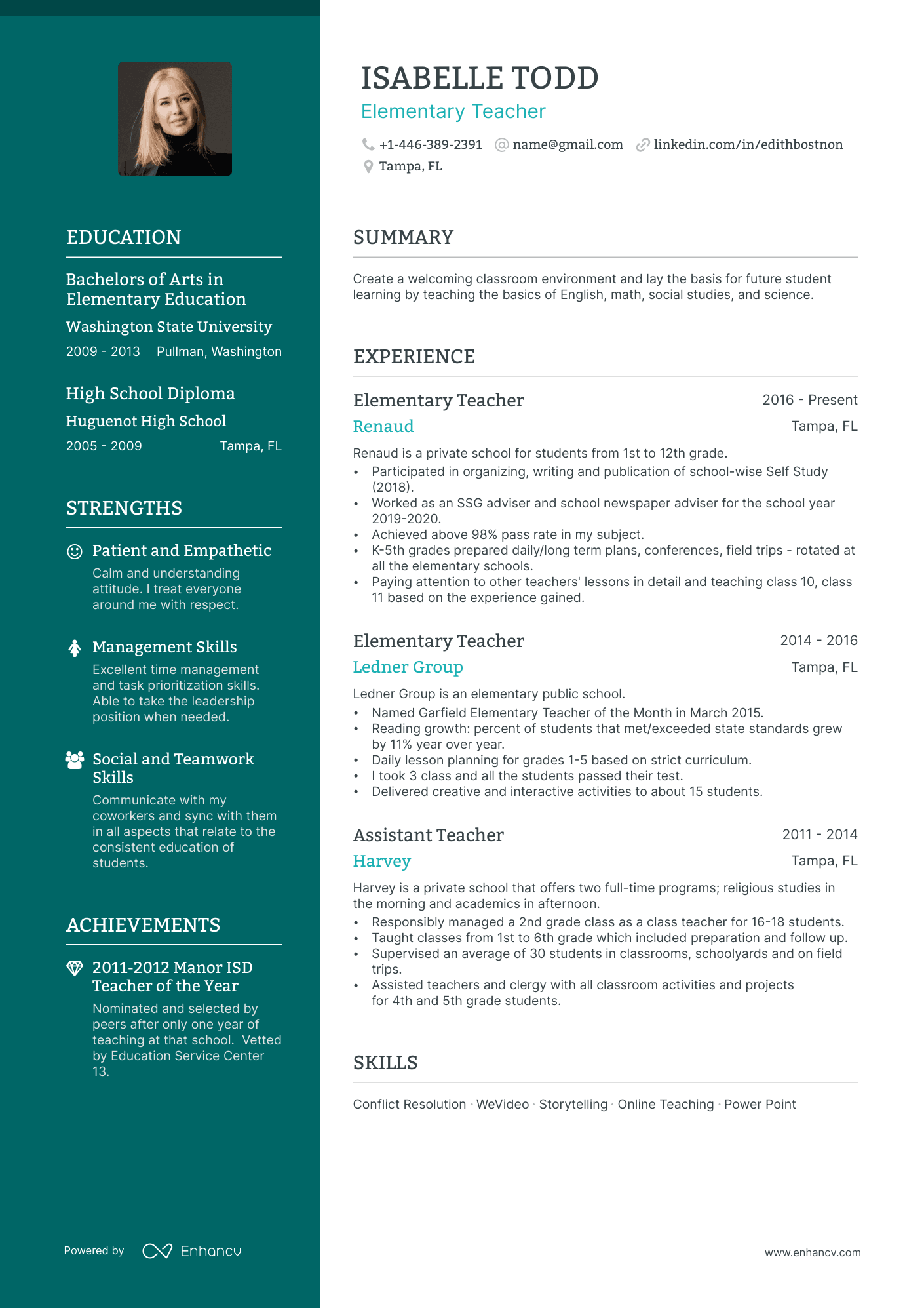 9 Elementary Teacher Resume Examples & Guide for 2024