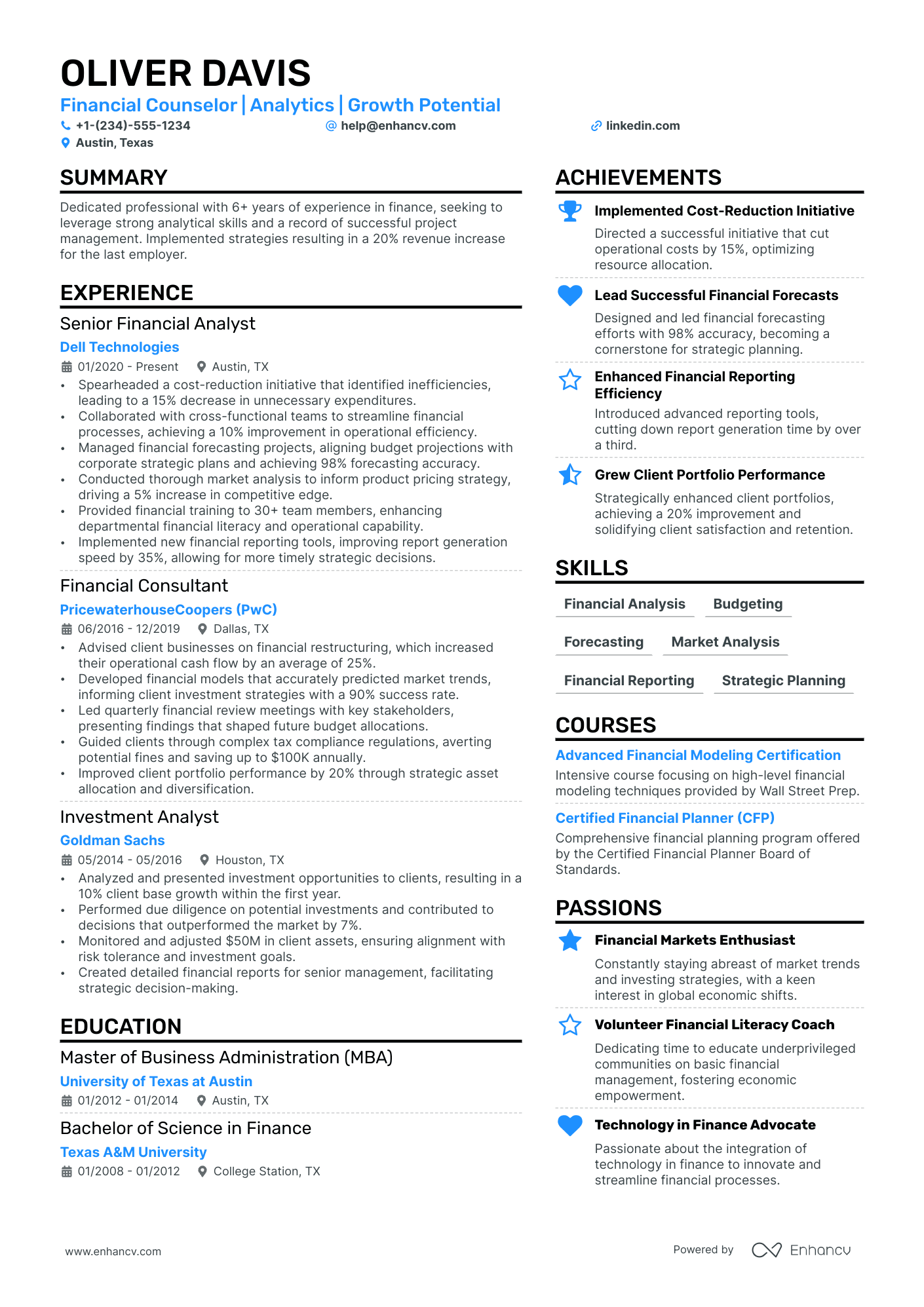 8 Finance Specialist Resume Examples & Guide For 2024