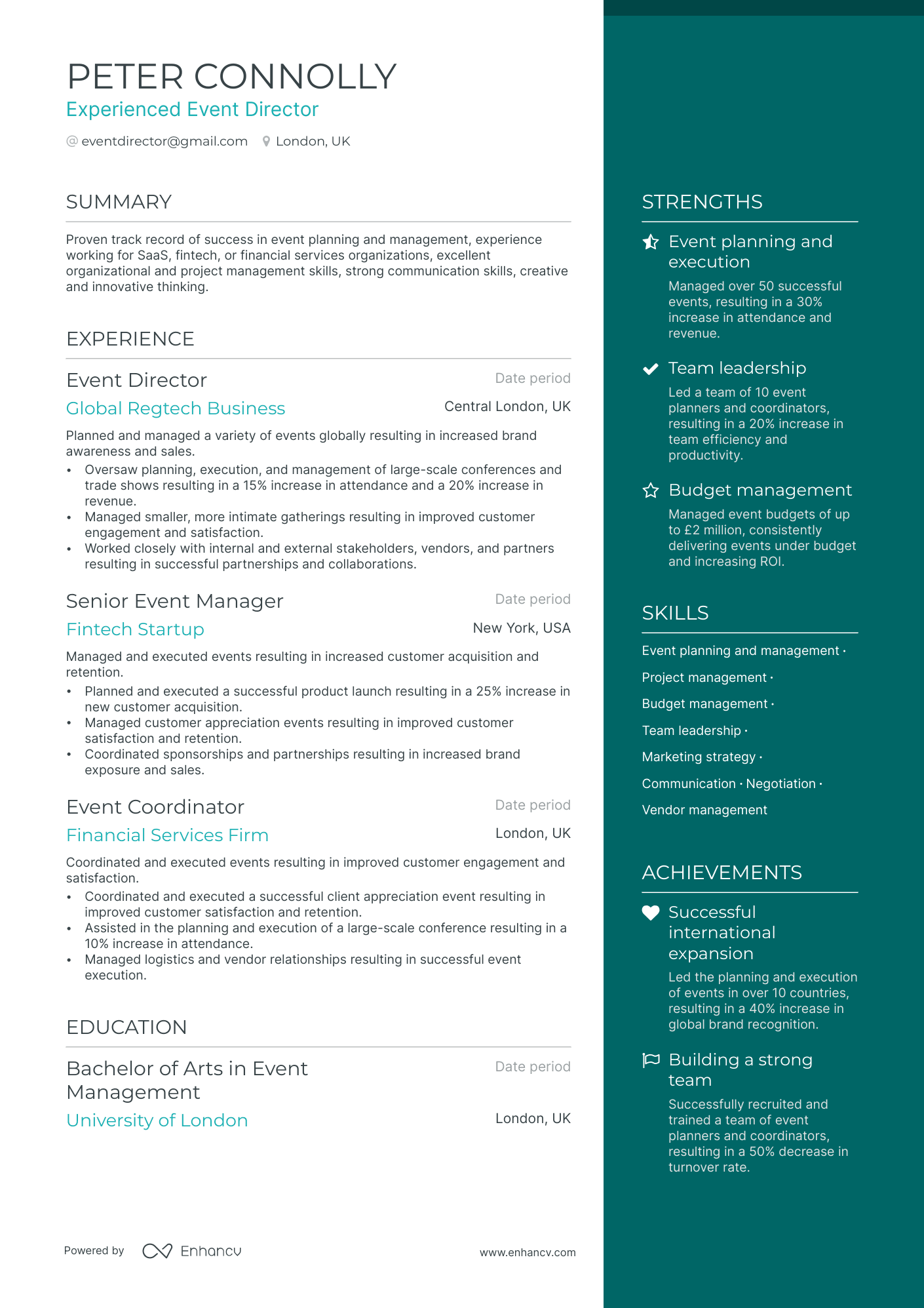 6 Event Planner Resume Examples & Guide for 2024