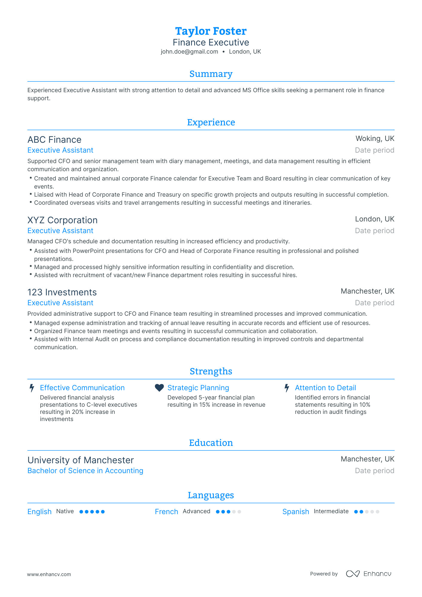 5 Finance Executive Resume Examples & Guide for 2023