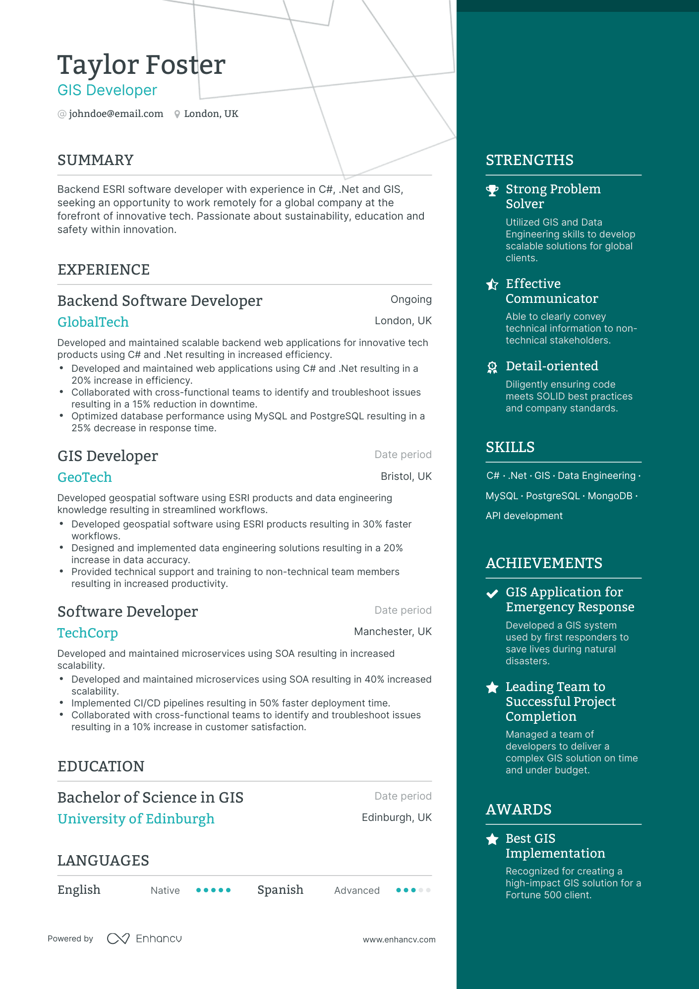 5 GIS Developer Resume Examples & Guide for 2023