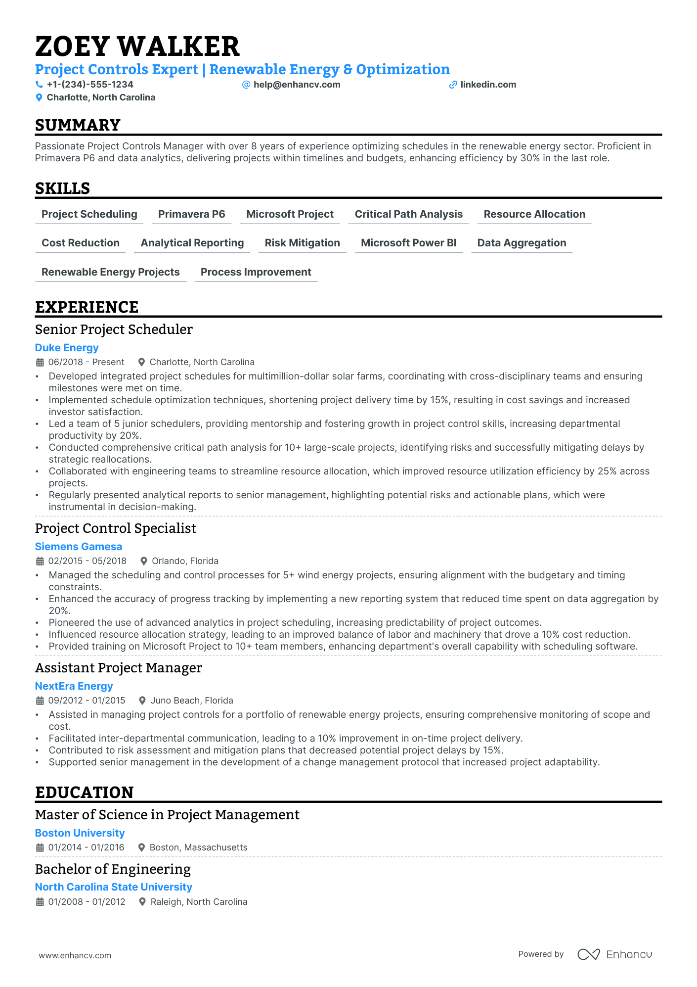 5 Project Controls Manager Resume Examples & Guide for 2024