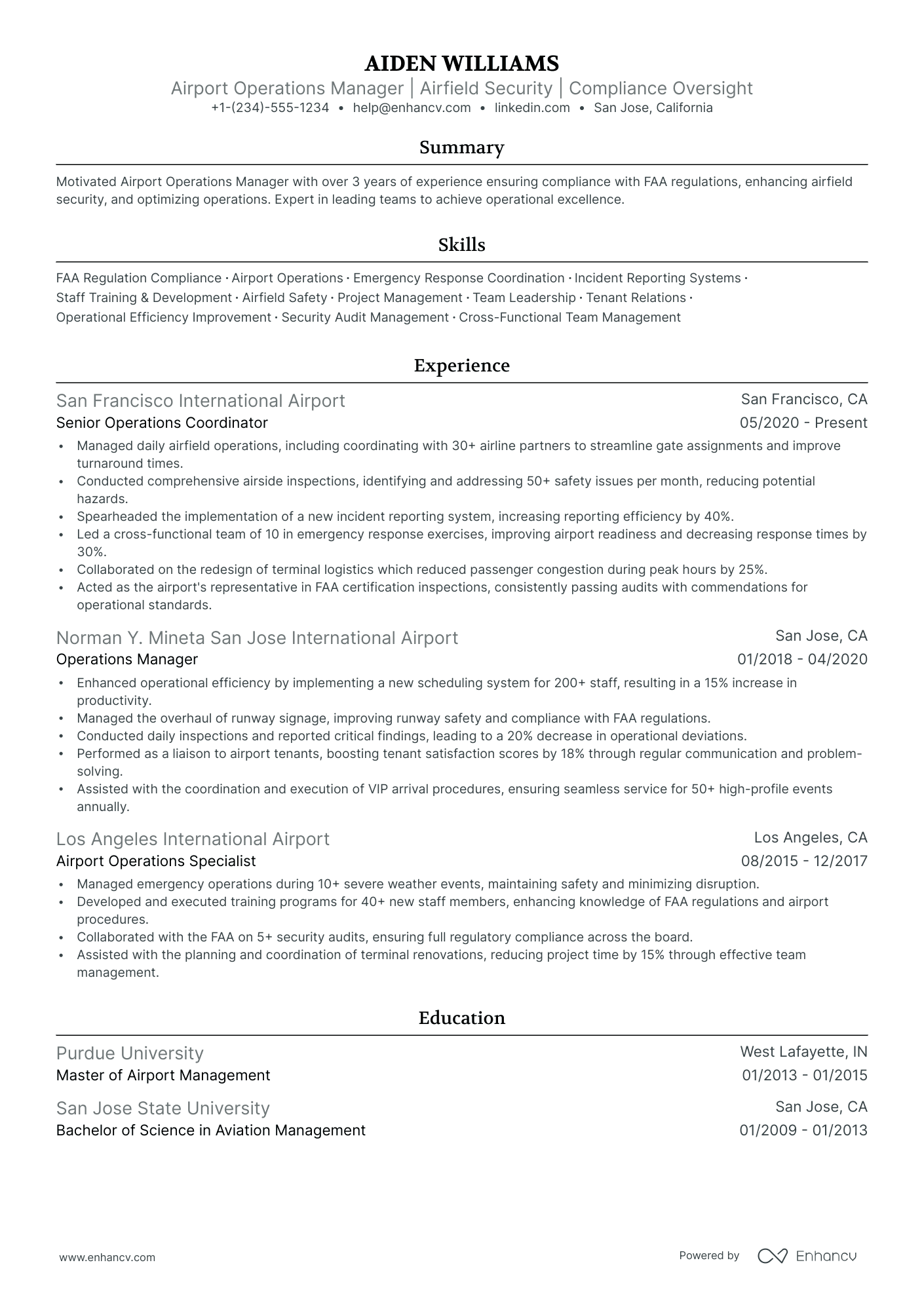 5 Airport Manager Resume Examples & Guide for 2024