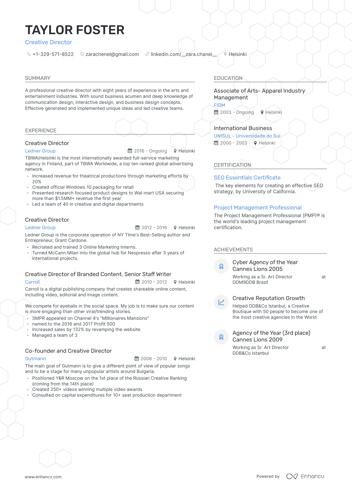 creative director resume keywords