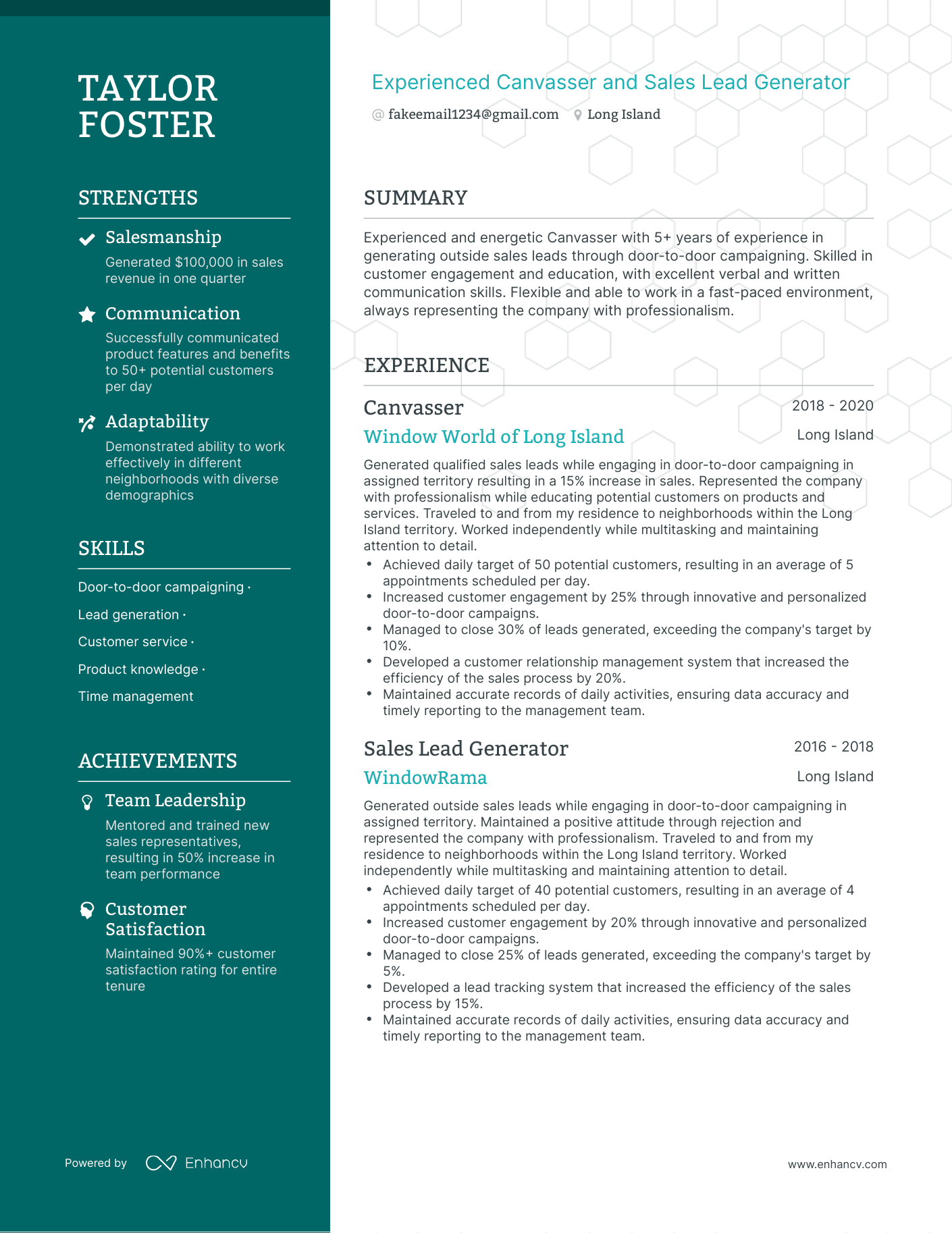 5 Canvasser Resume Examples & Guide for 2023