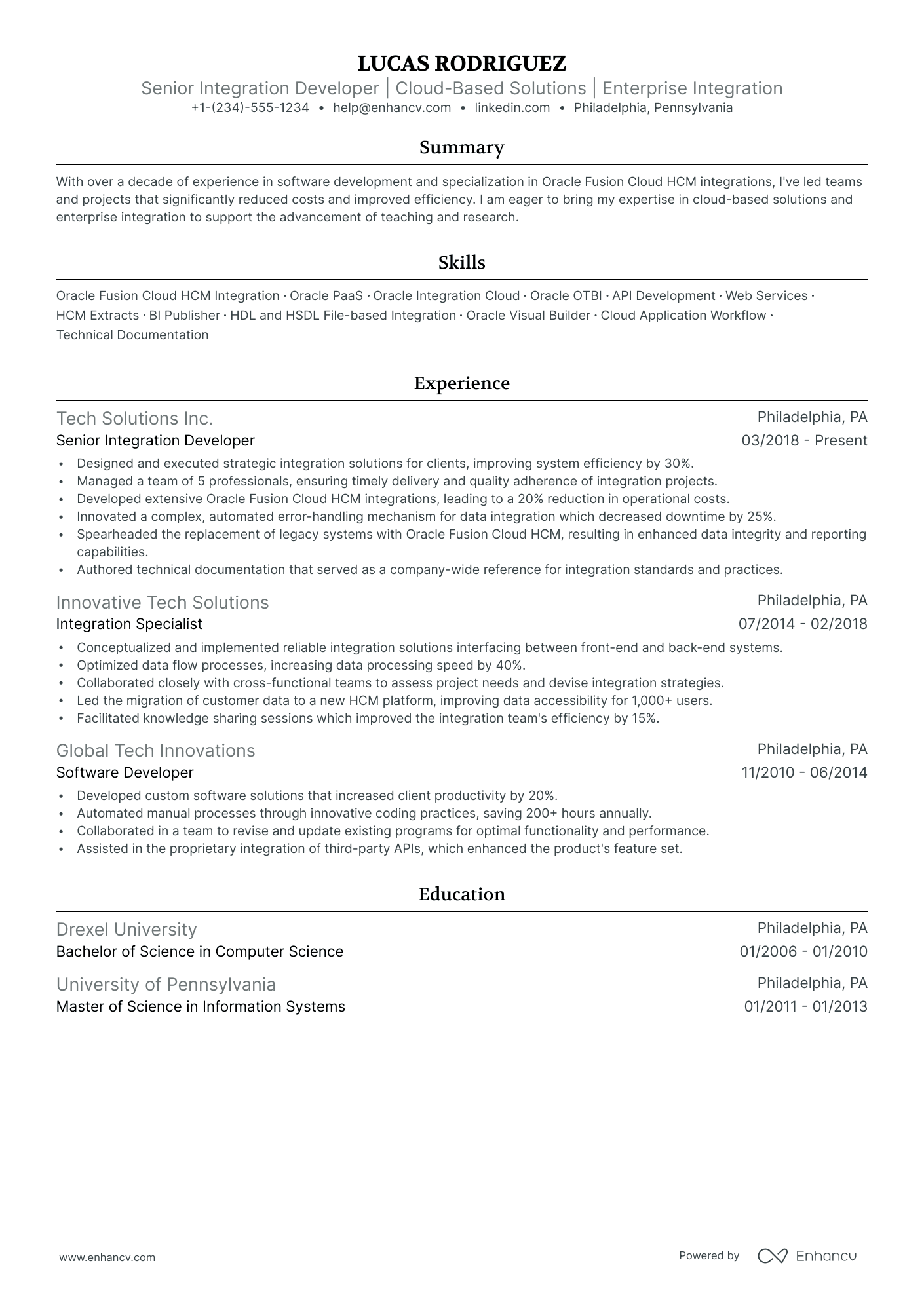 5 Integration Developer Resume Examples & Guide for 2024