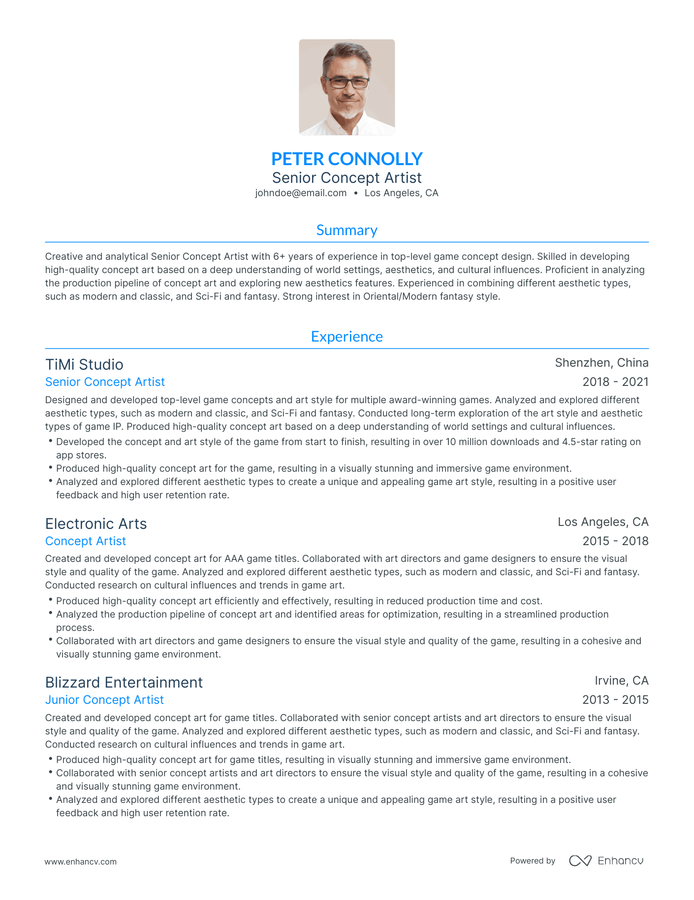 5 Concept Art Resume Examples & Guide for 2023