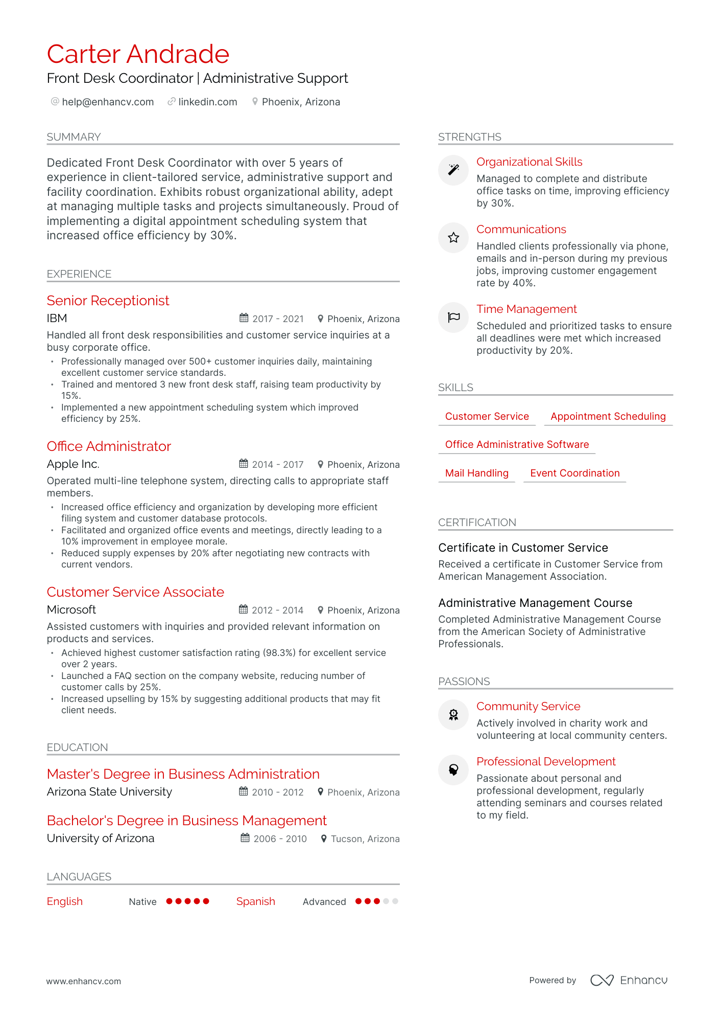 5 Front Desk Coordinator Resume Examples & Guide for 2024